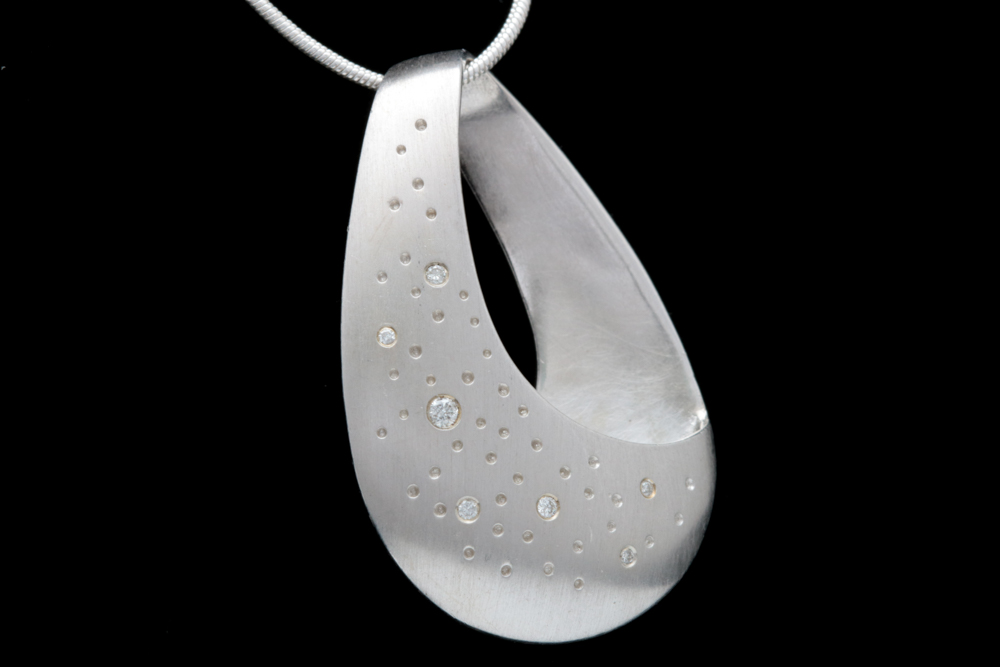 Bastian Sterling Silver and Diamond Pendant with Chain