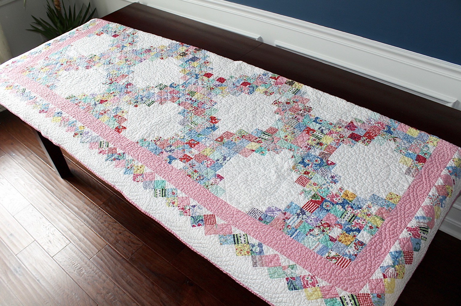 Hand Quilted Triple Irish Chain Quilt