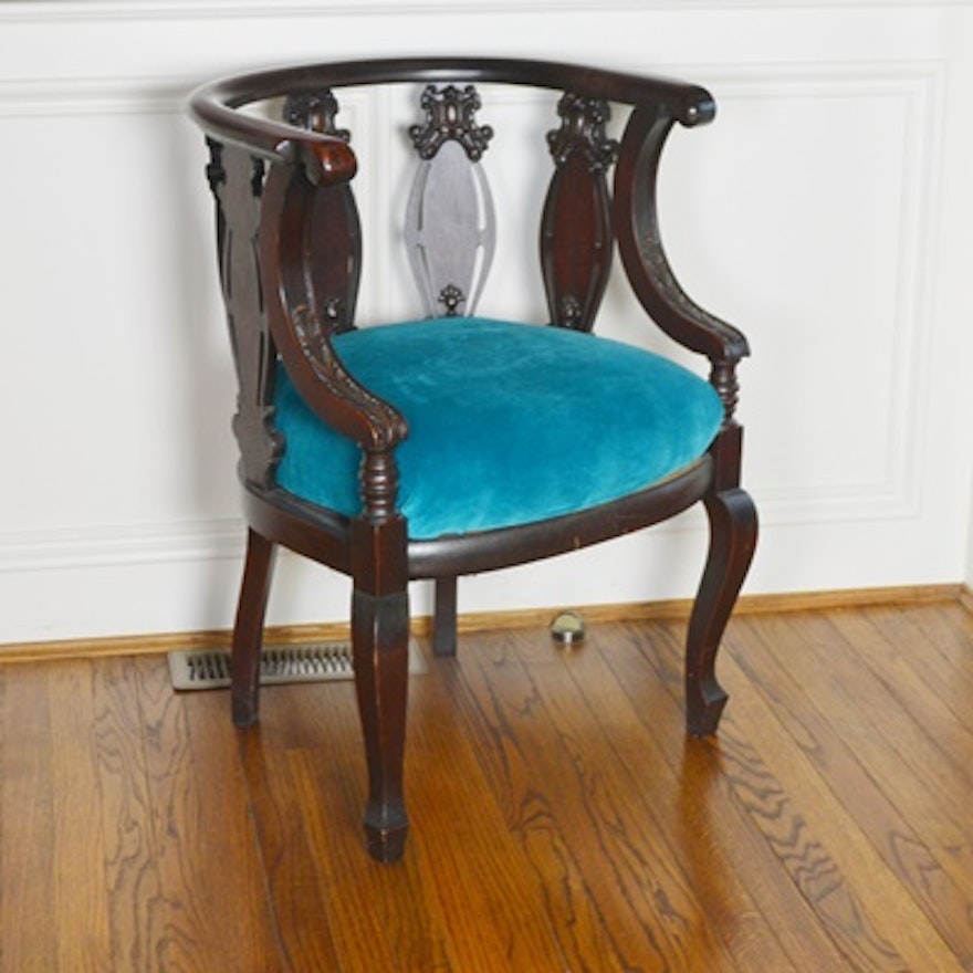 Mahogany Round Back Accent Chair