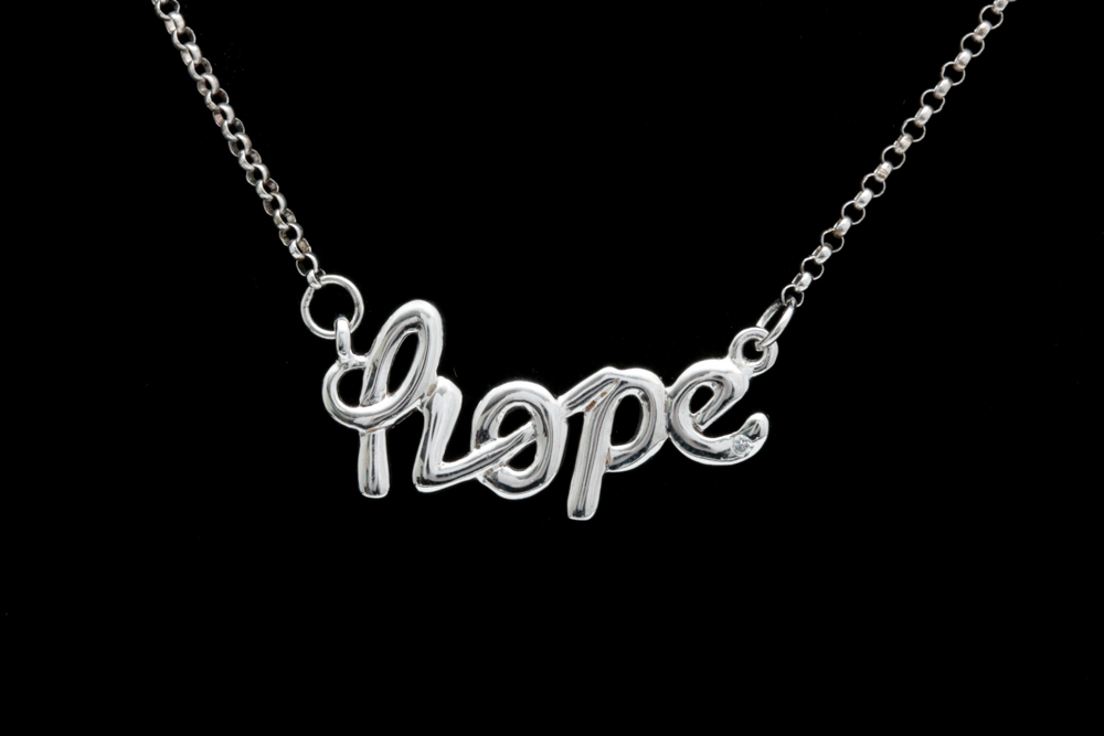 Sterling SIlver and Diamond "Hope" Necklace
