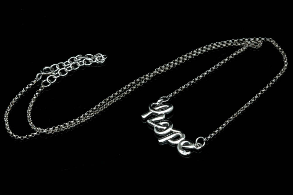 Sterling SIlver and Diamond "Hope" Necklace
