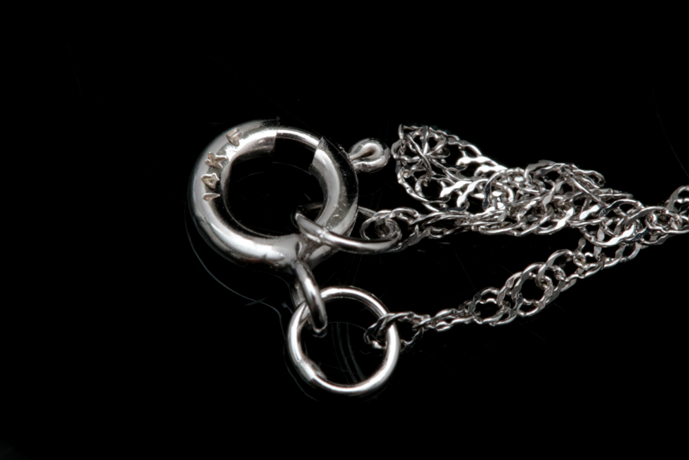 14K White Gold and Diamond Pendant with Chain