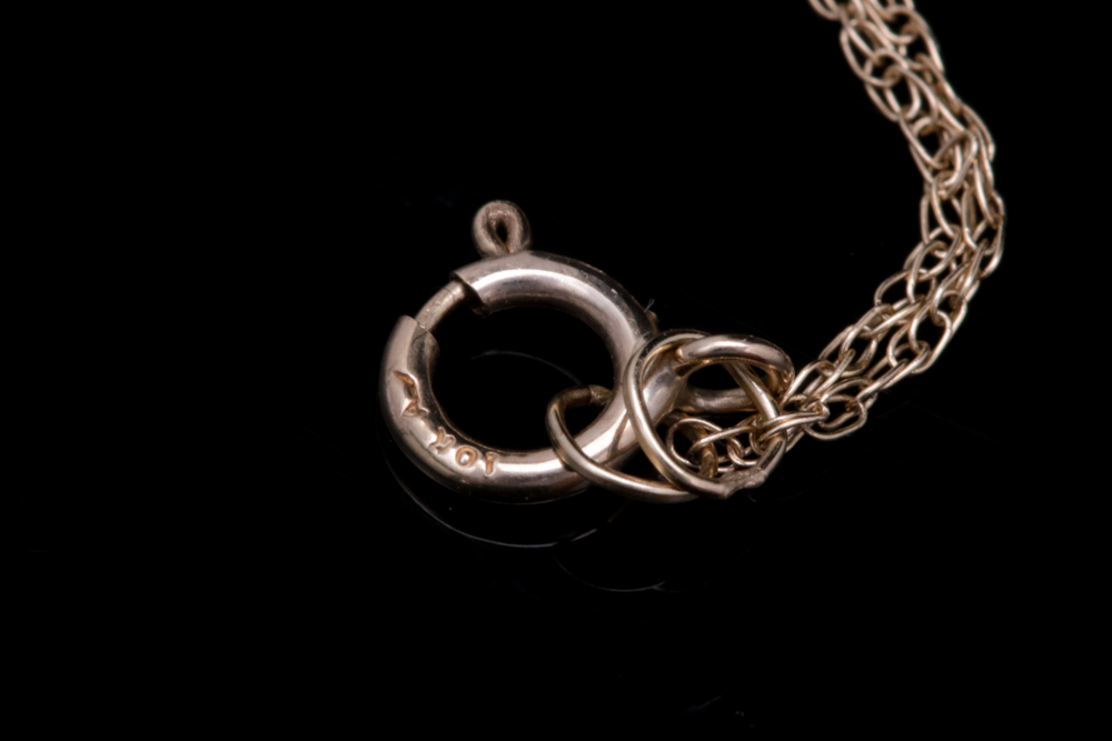 10K Yellow Gold, Amethyst and Diamond Heart Pendant with Chain