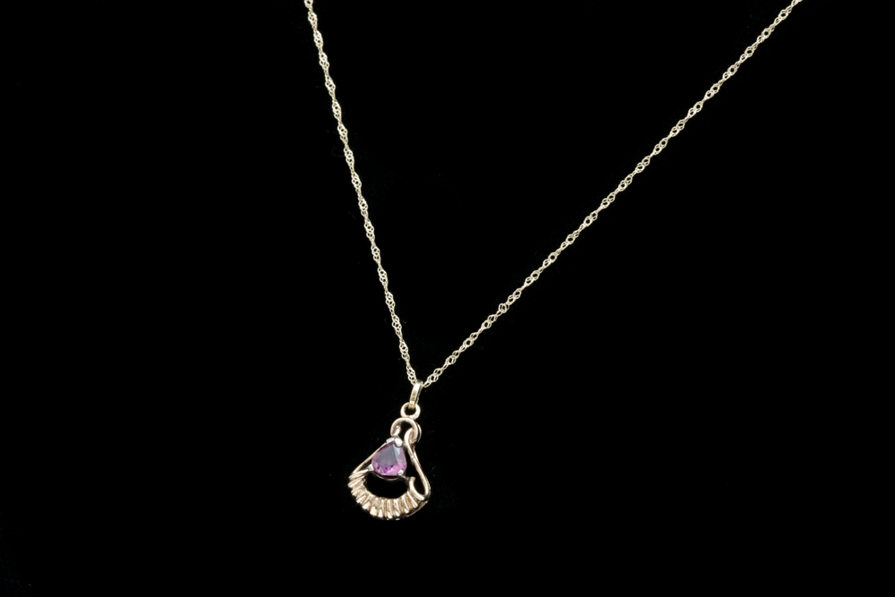 14K Yellow Gold and Ruby Pendant with Chain