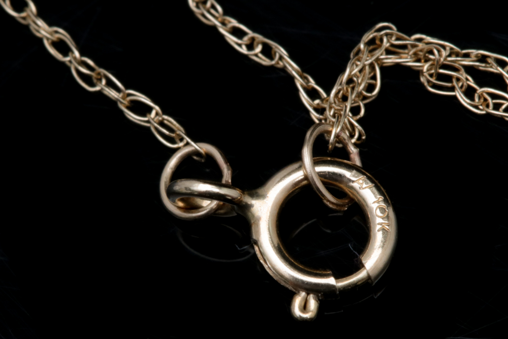 10K Yellow Gold and Garnet Heart Pendant with Chain