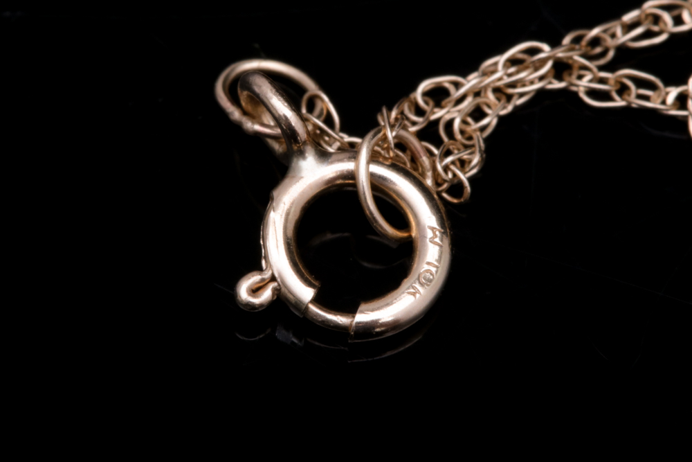 10K Yellow Gold, Amethyst and Diamond Pendant with Chain