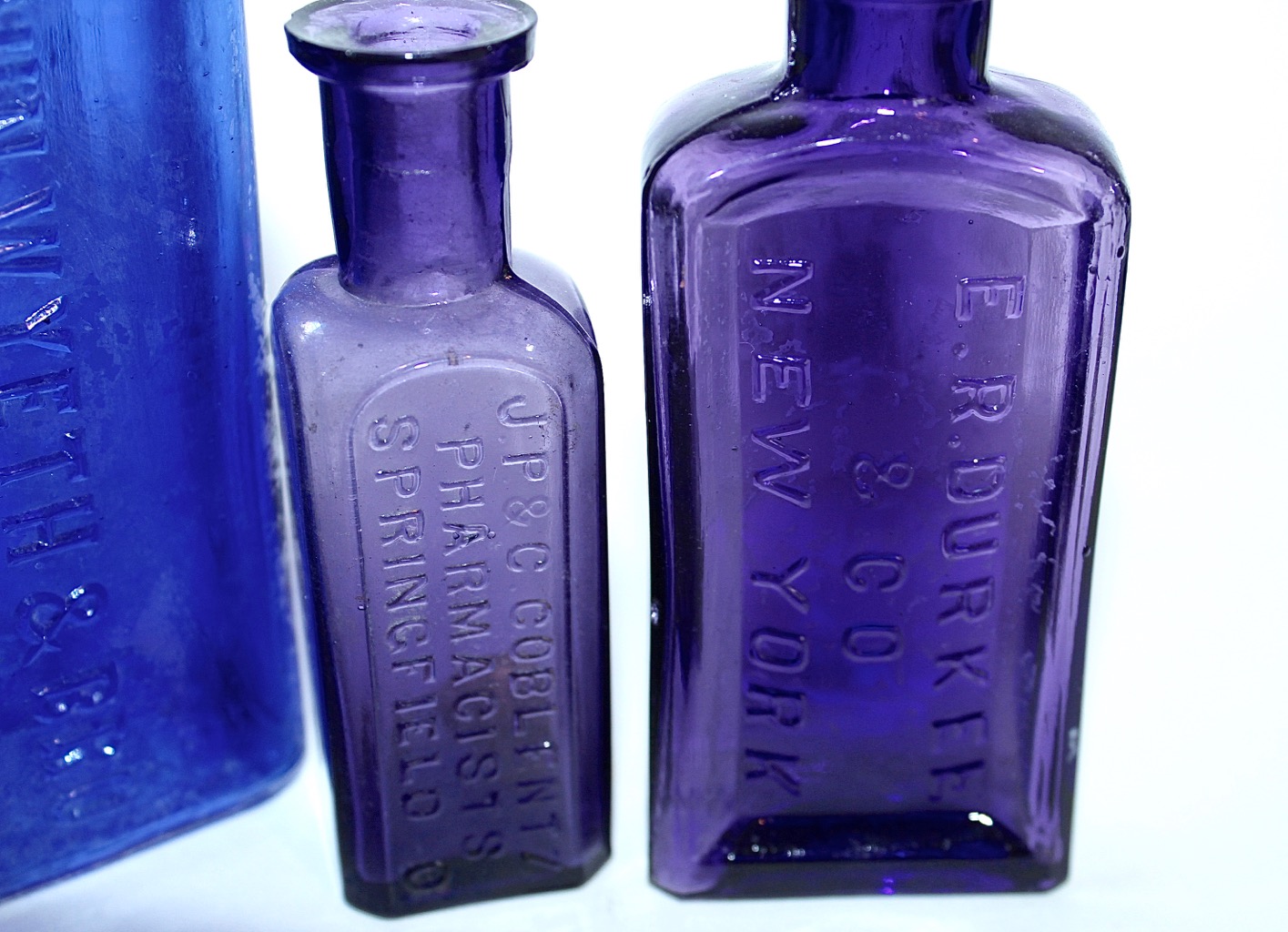 Antique & Vintage Colored Glass Bottles