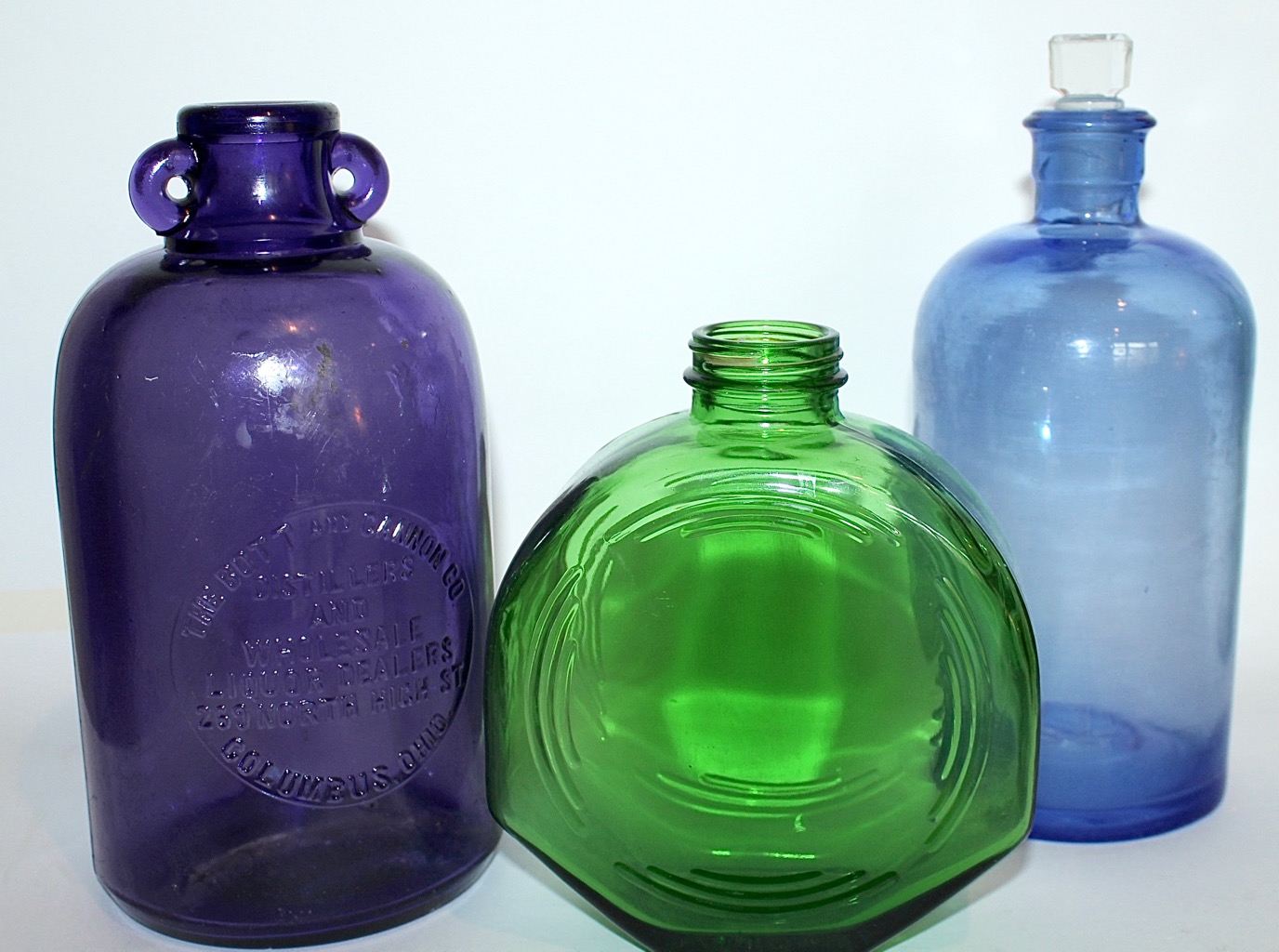 Antique & Vintage Colored Glass Bottles