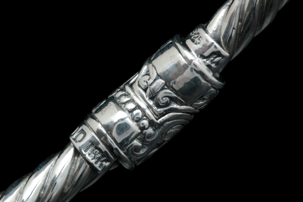 Robert Manse Sterling Silver, 18K Gold, Amethyst and Rhodolite Cuff Bracelet