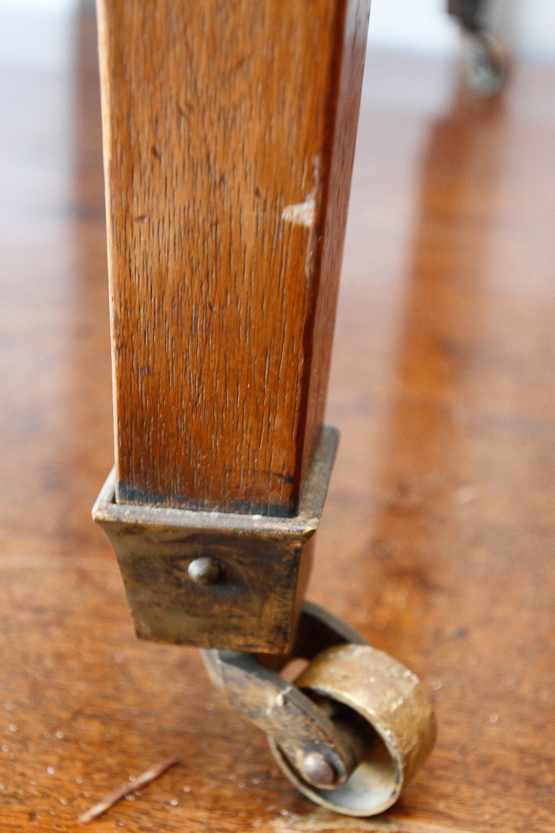 Vintage Hepplewhite Style Walnut Desk with Leather Writing Panel