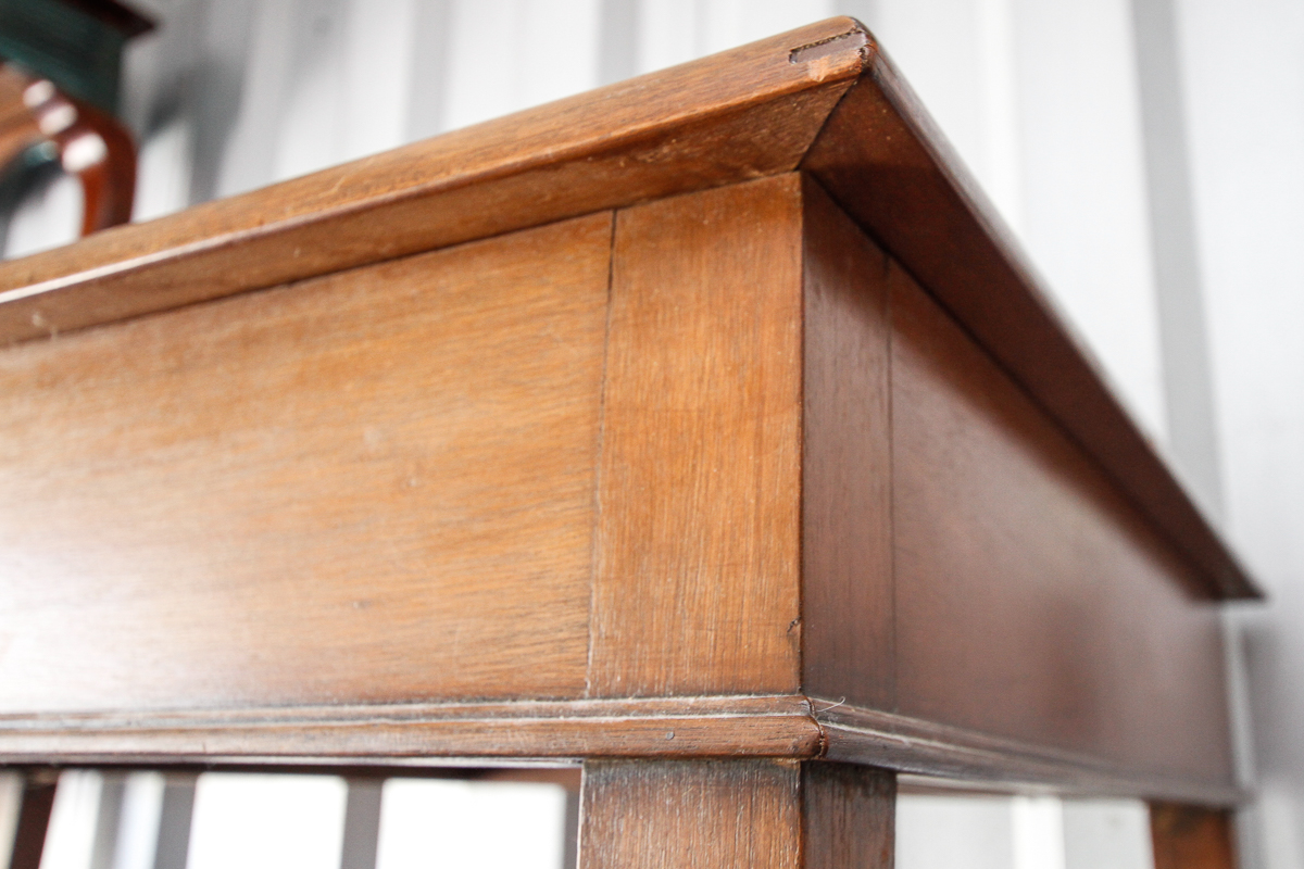 Vintage Hepplewhite Style Walnut Desk with Leather Writing Panel