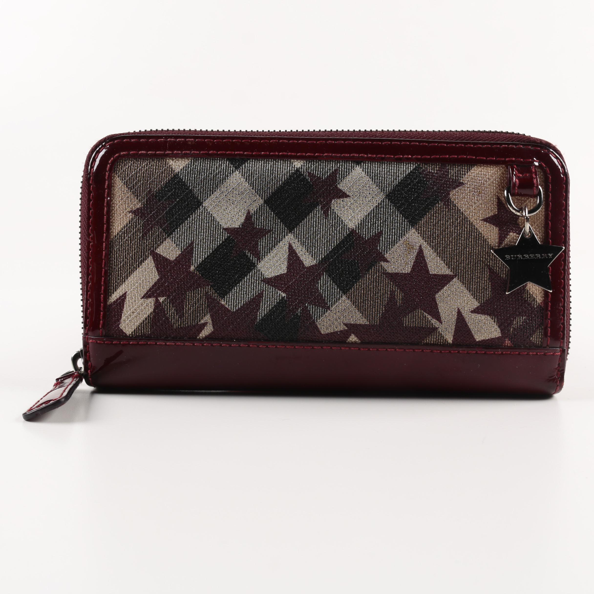 Burberry Stars Coated Canvas Wallet
