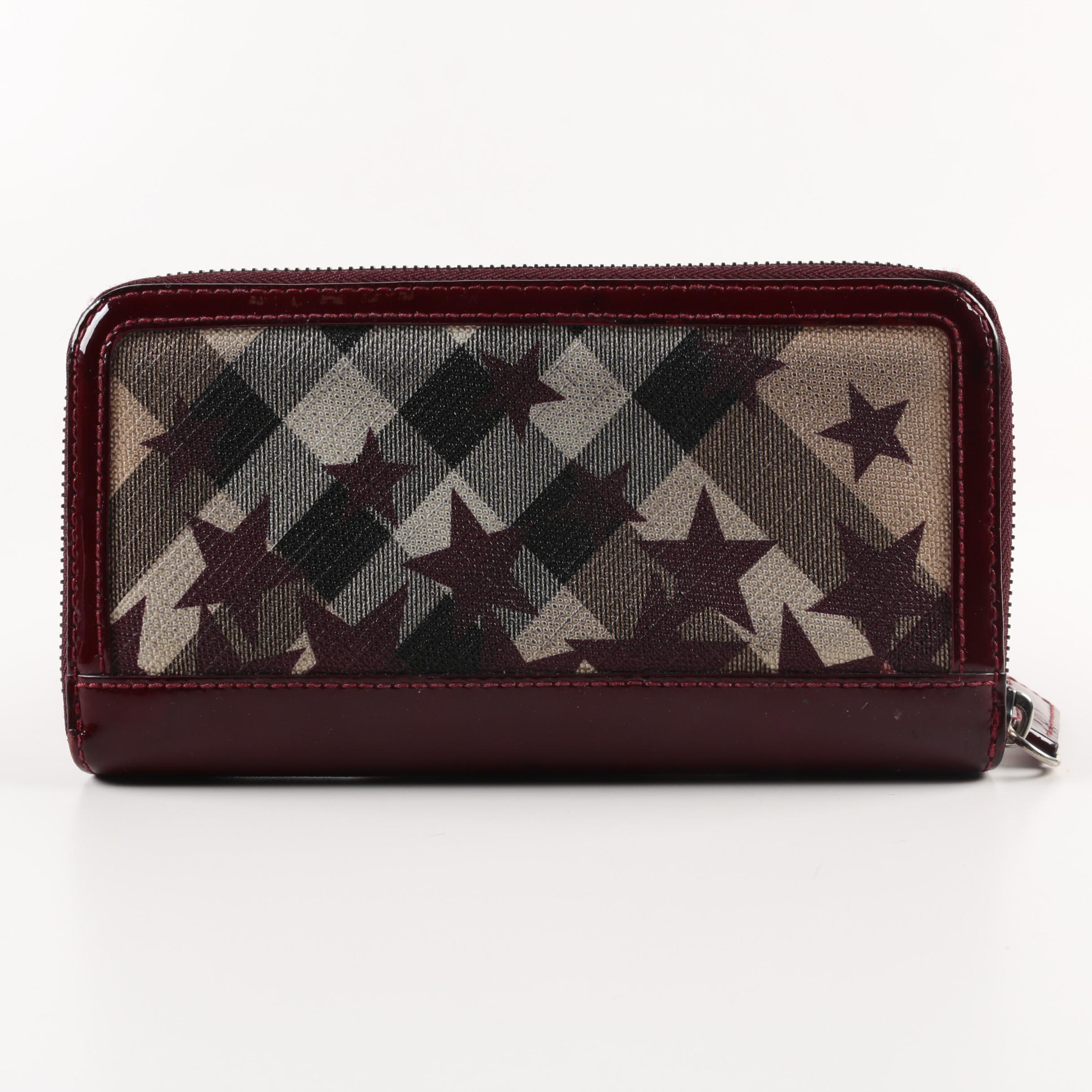 Burberry Stars Coated Canvas Wallet
