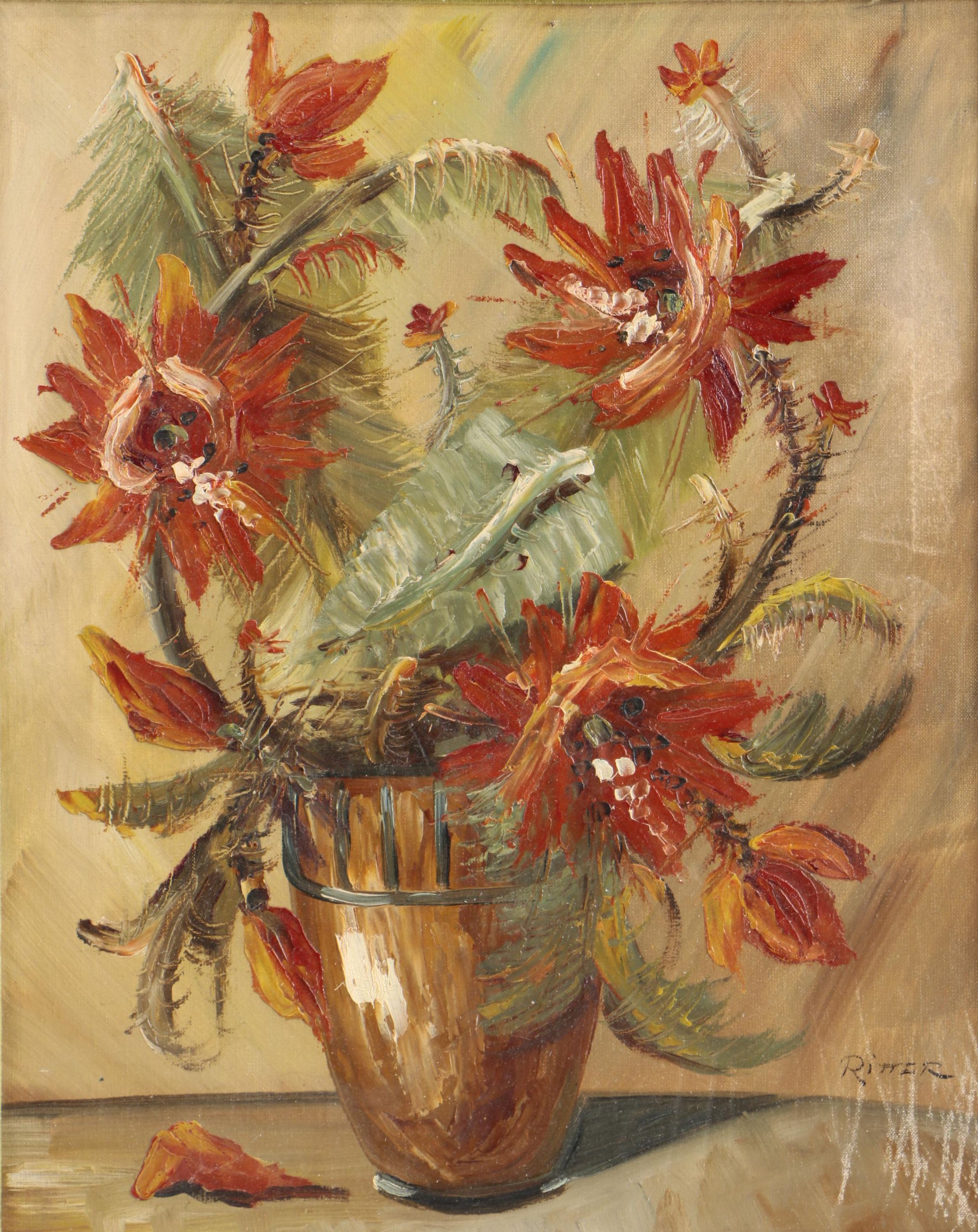 Ritter Oil Painting on Canvas of a Floral Still Life