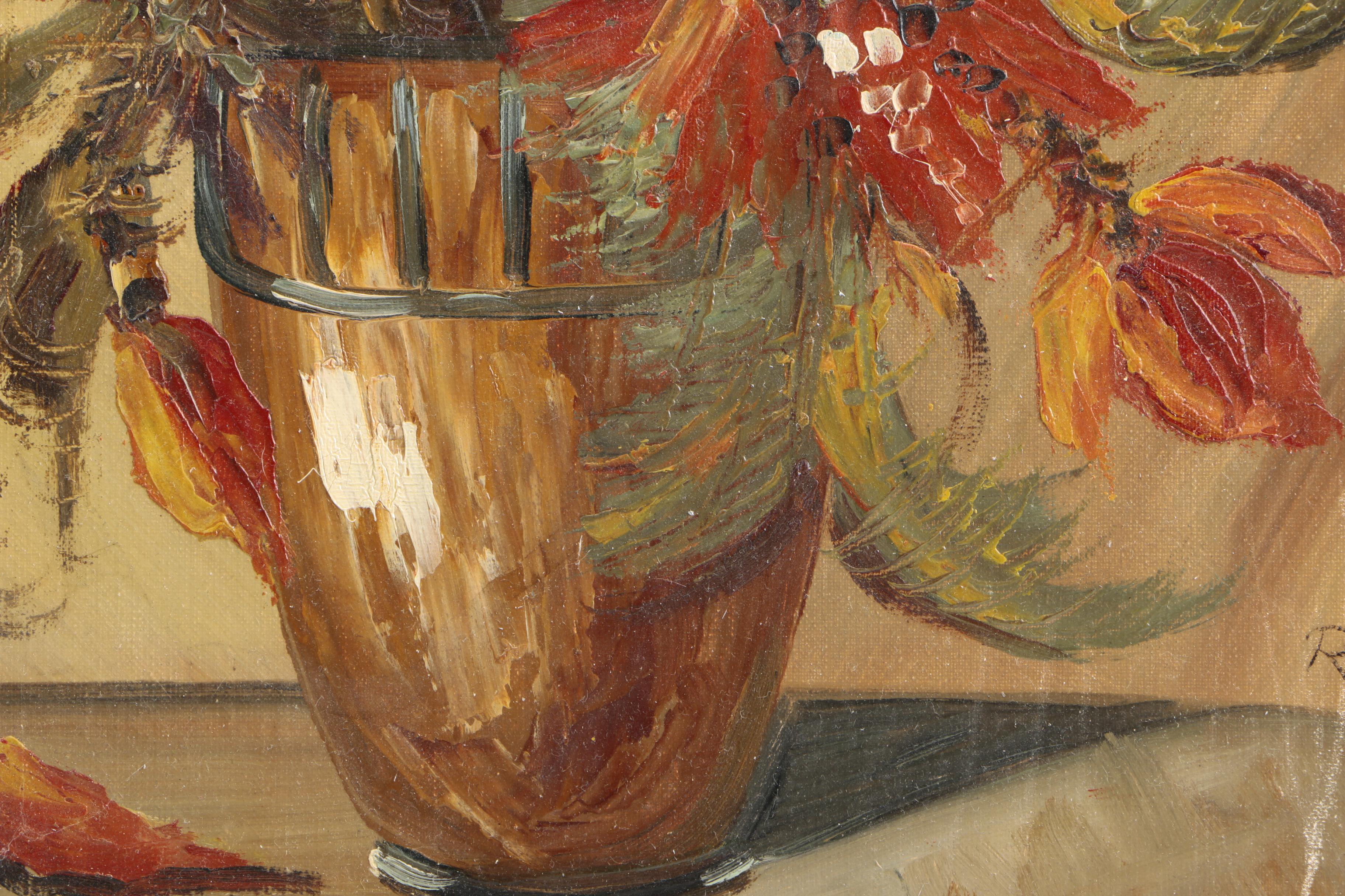 Ritter Oil Painting on Canvas of a Floral Still Life