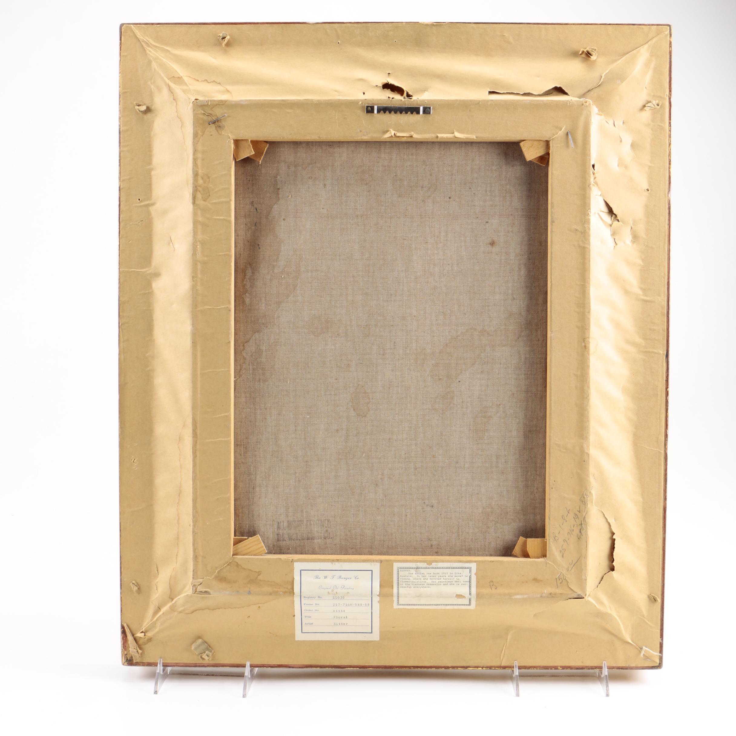 Ritter Oil Painting on Canvas of a Floral Still Life