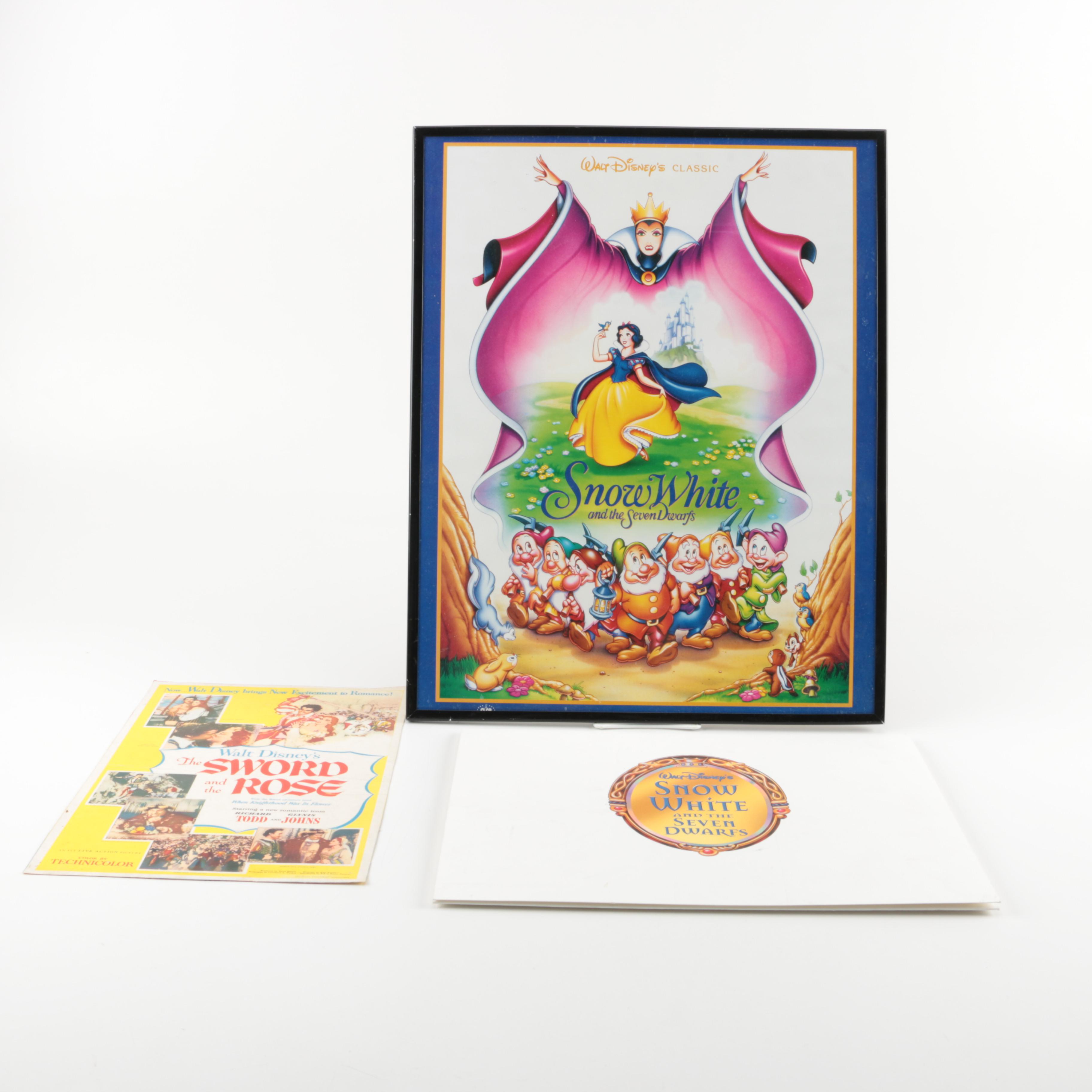 Disney Visual Memorabilia Including "Snow White" Lithograph Portfolio