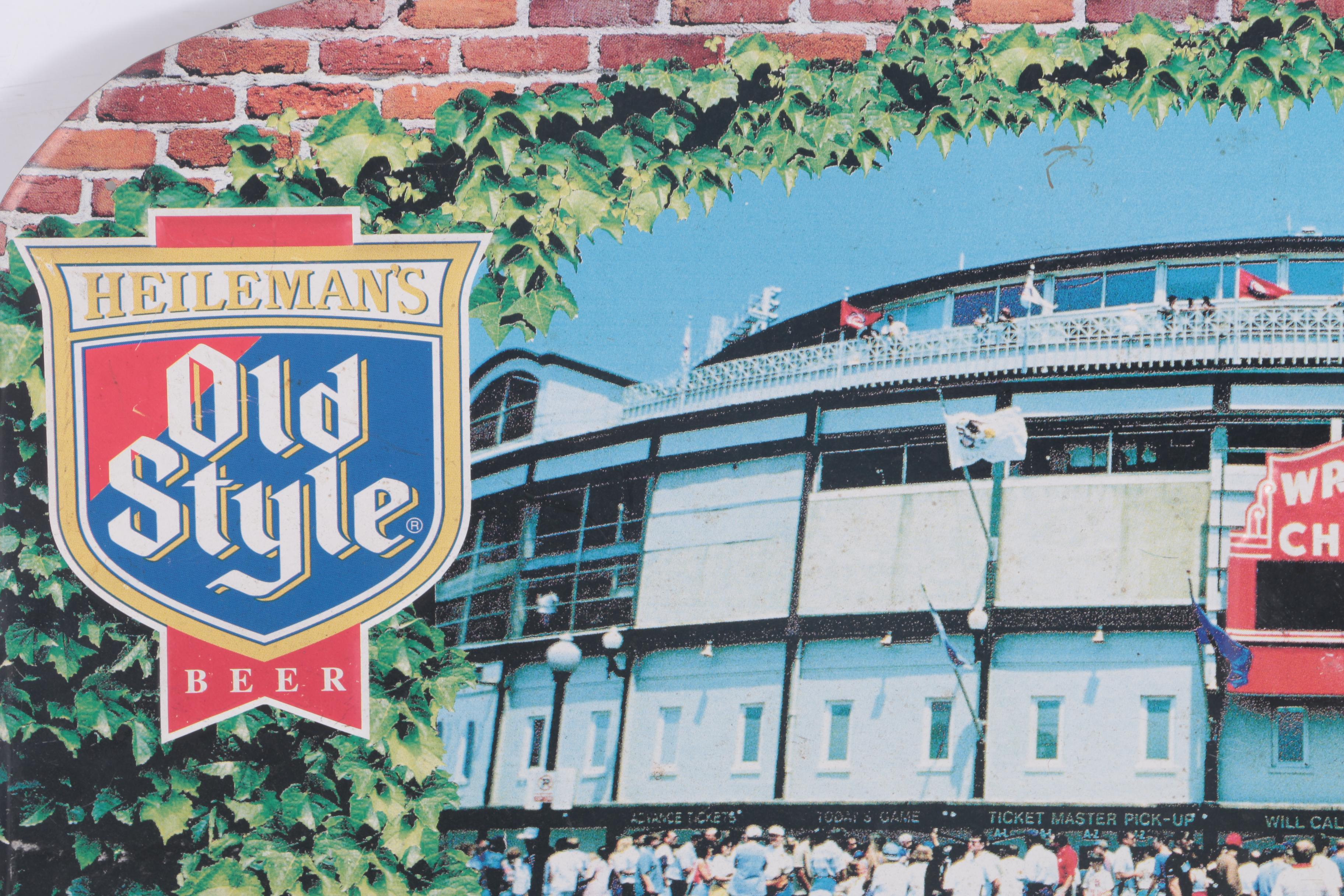 Chicago Cubs Old Style Beer Sign Featuring Wrigley Field