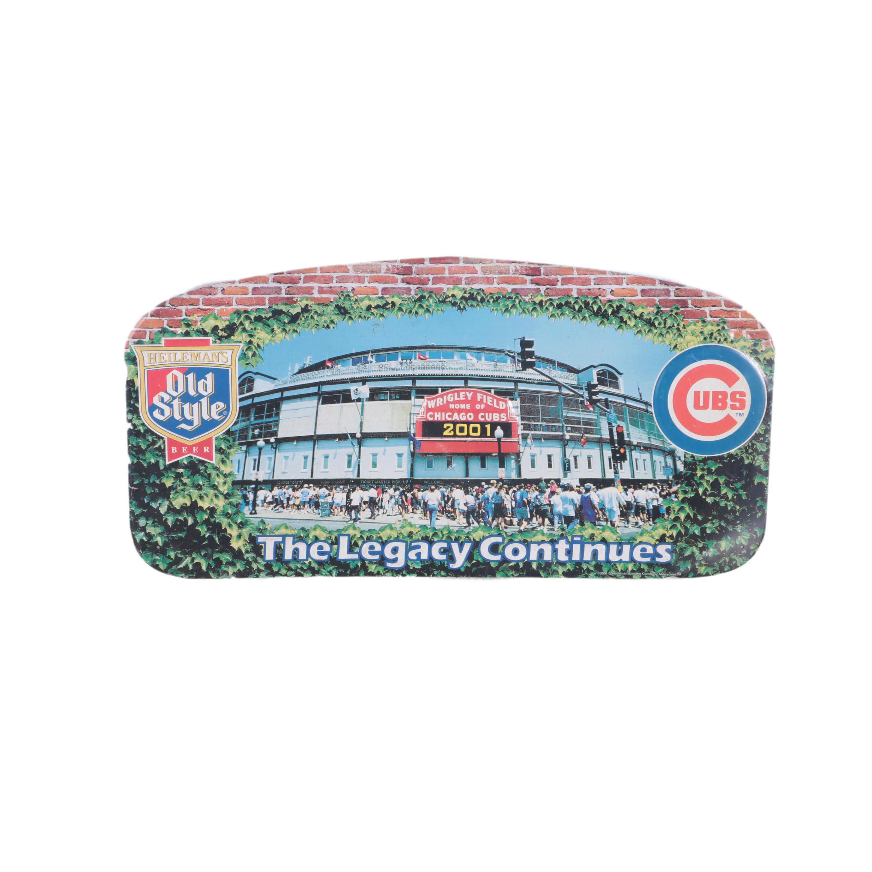 Chicago Cubs Old Style Beer Sign Featuring Wrigley Field