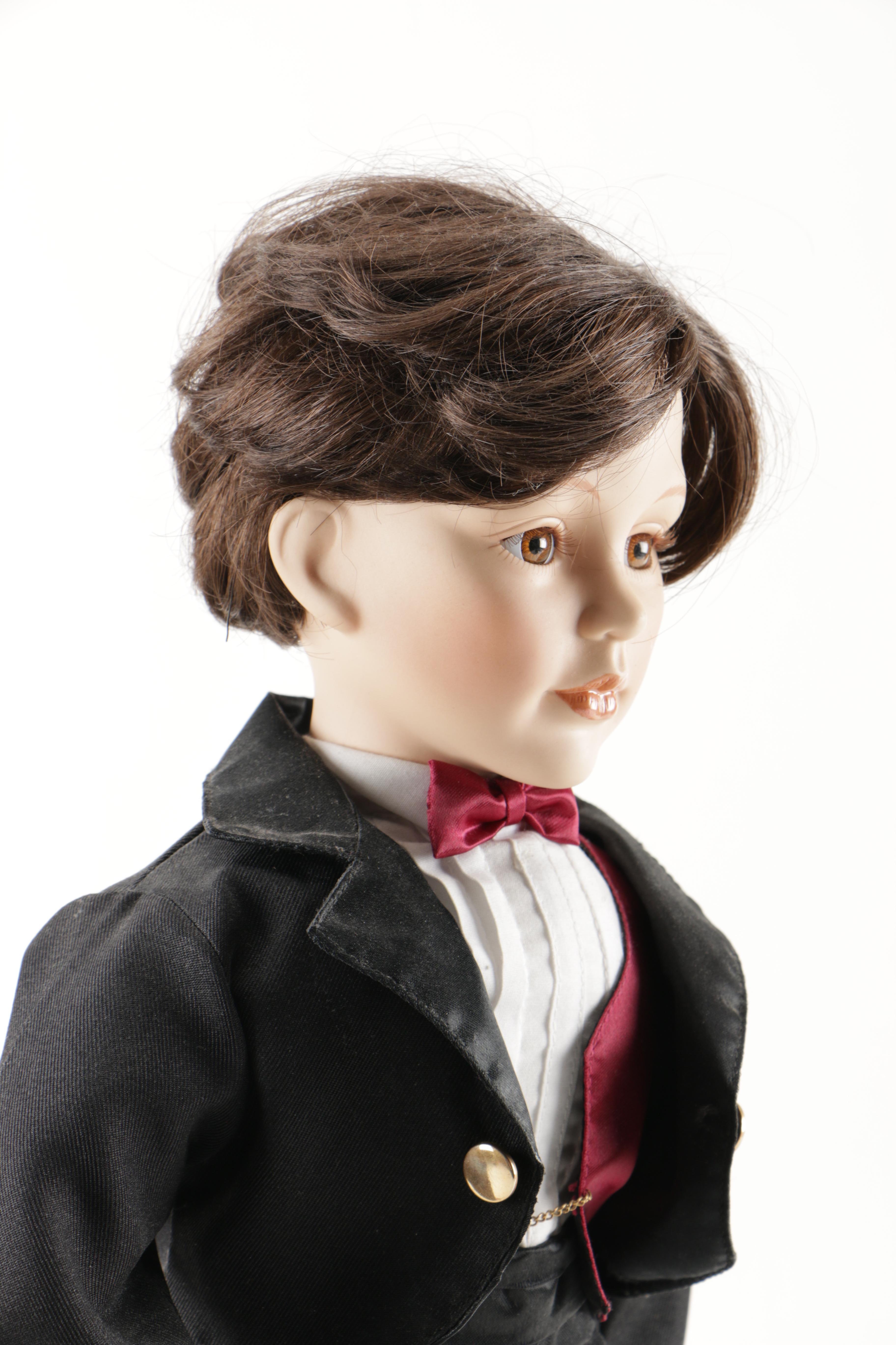 Bride and Groom Porcelain Dolls and Wedding Book