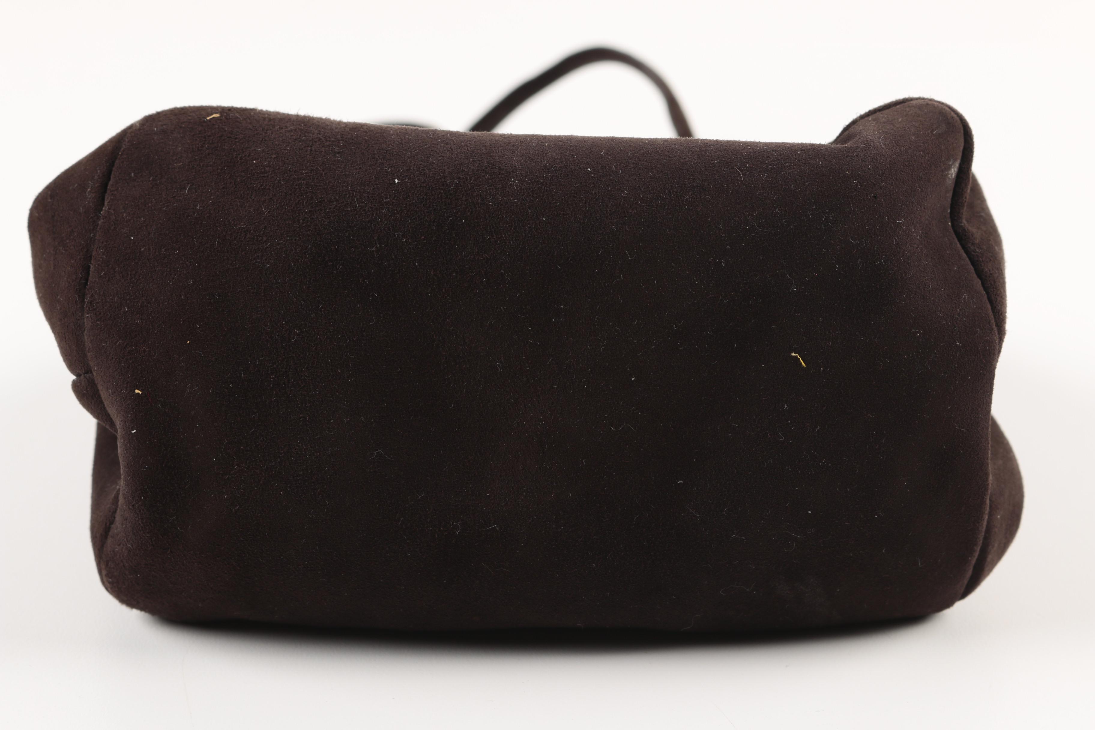 Prada Brown Suede Frame Bag