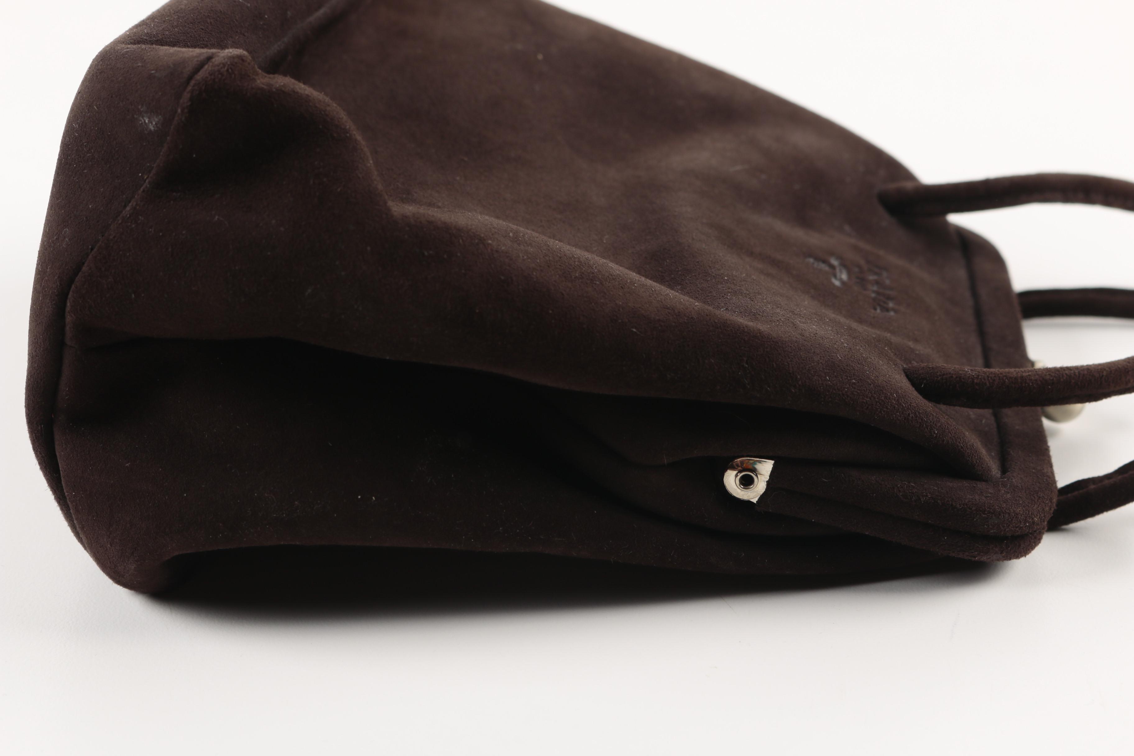 Prada Brown Suede Frame Bag