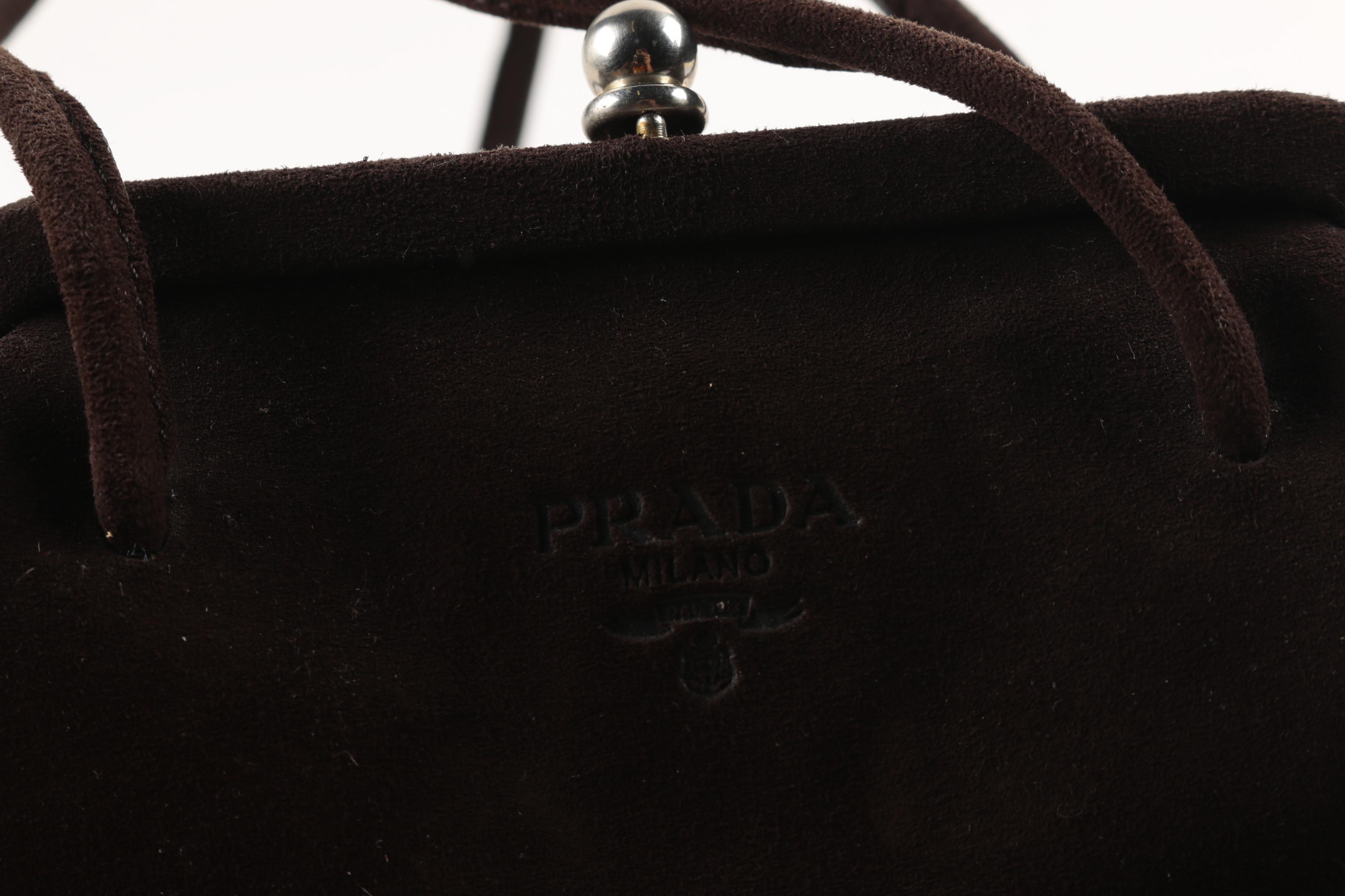 Prada Brown Suede Frame Bag