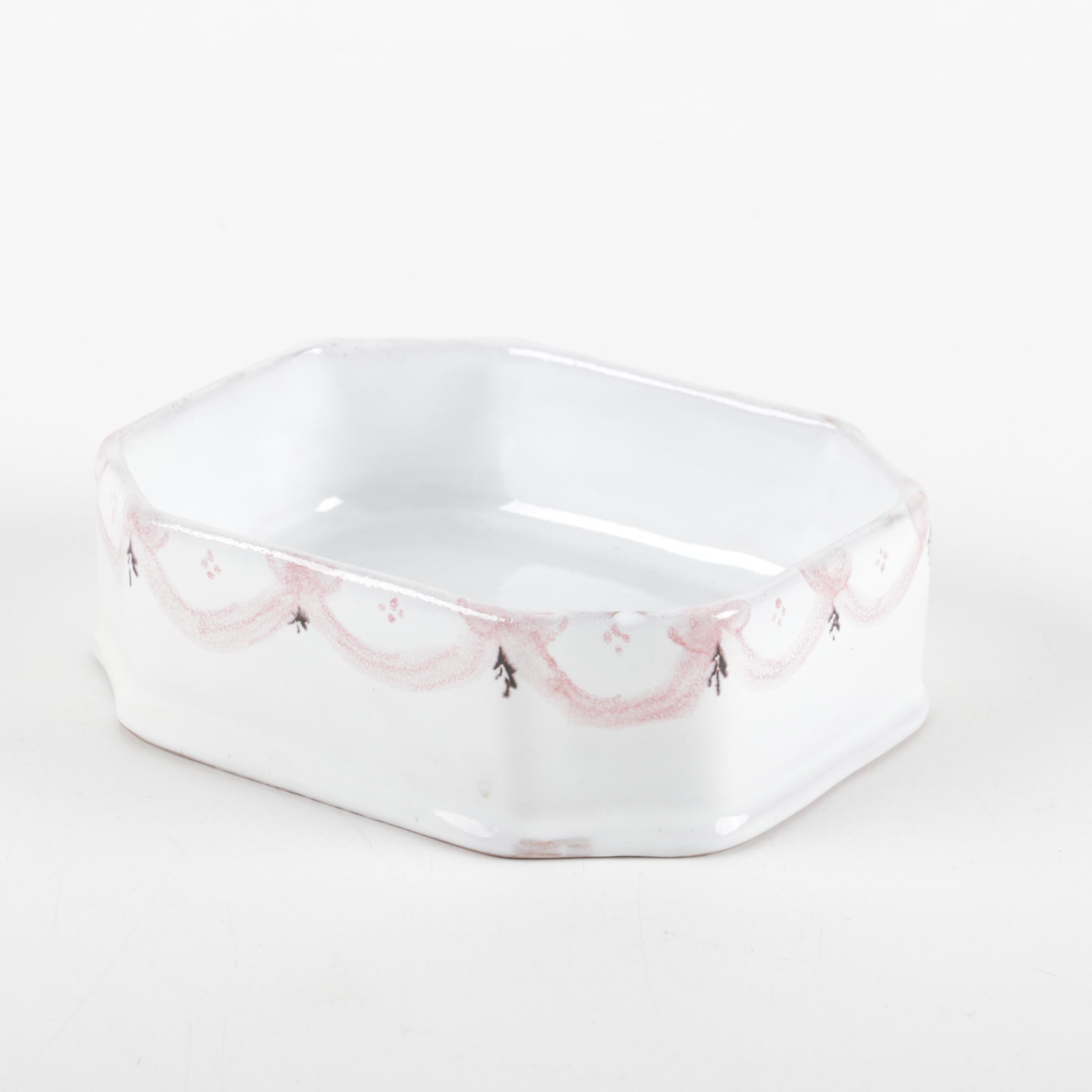 Pair of Vintage Trinket Boxes and West German Figurine