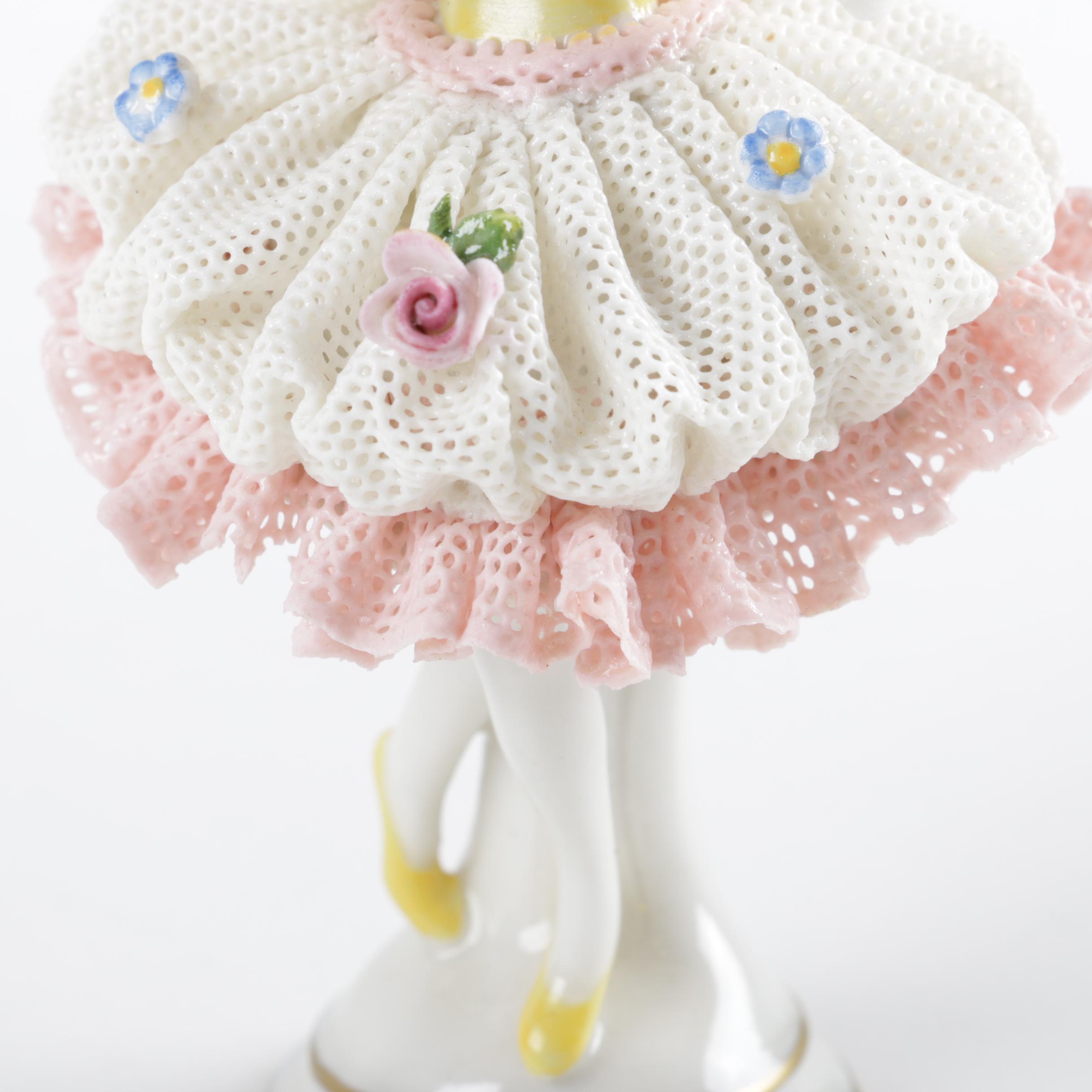 Pair of Vintage Trinket Boxes and West German Figurine