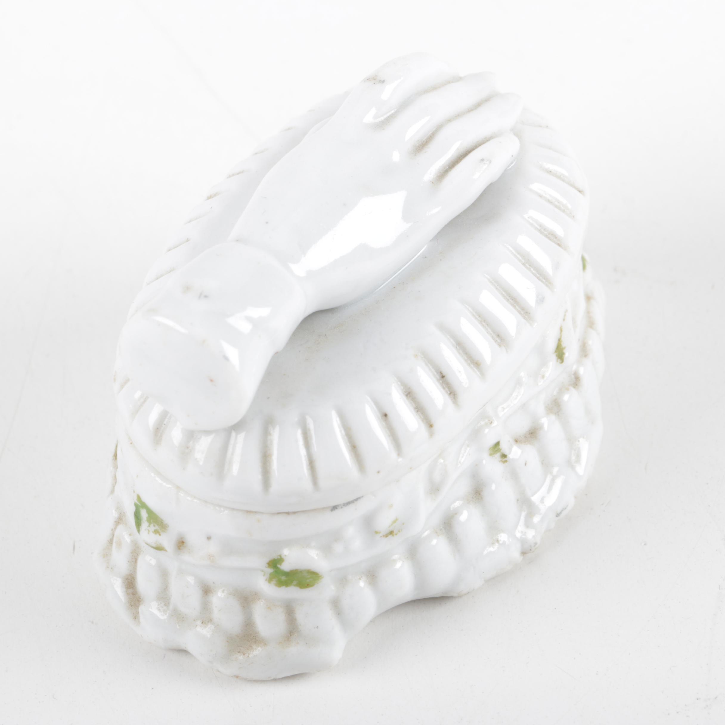 Pair of Vintage Trinket Boxes and West German Figurine