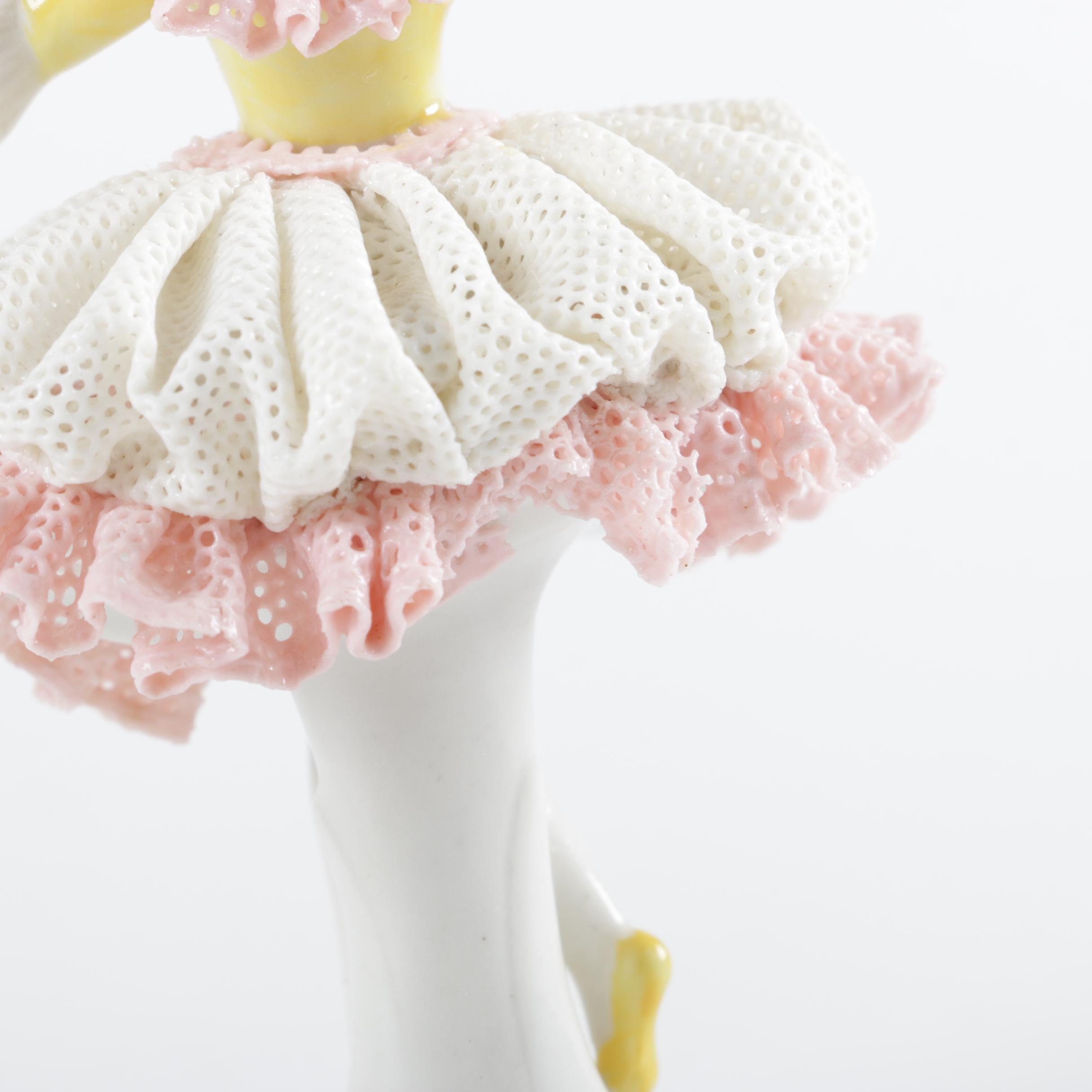 Pair of Vintage Trinket Boxes and West German Figurine