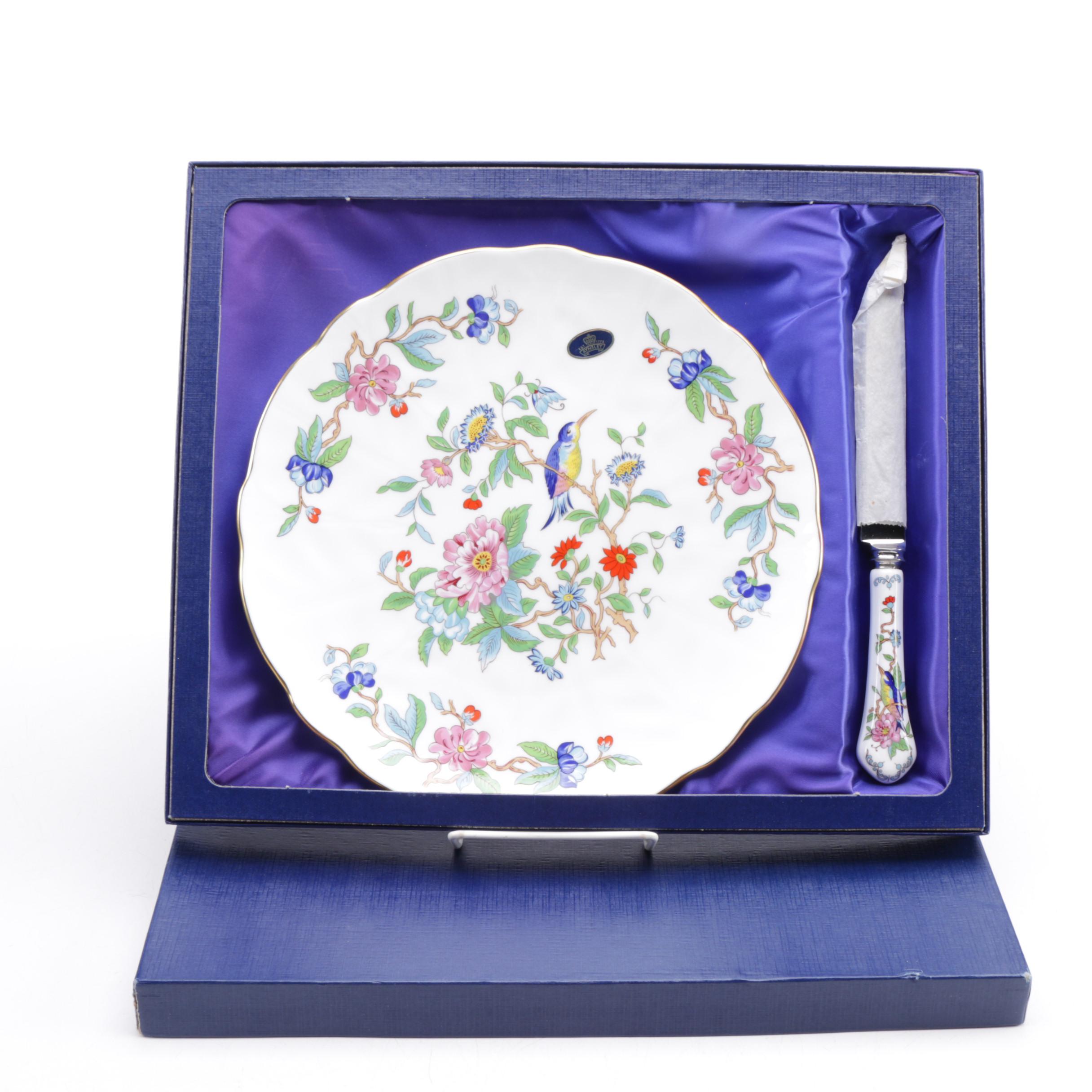 Aynsley "Pembroke" Reproduction Porcelain Plate with Matching Knife