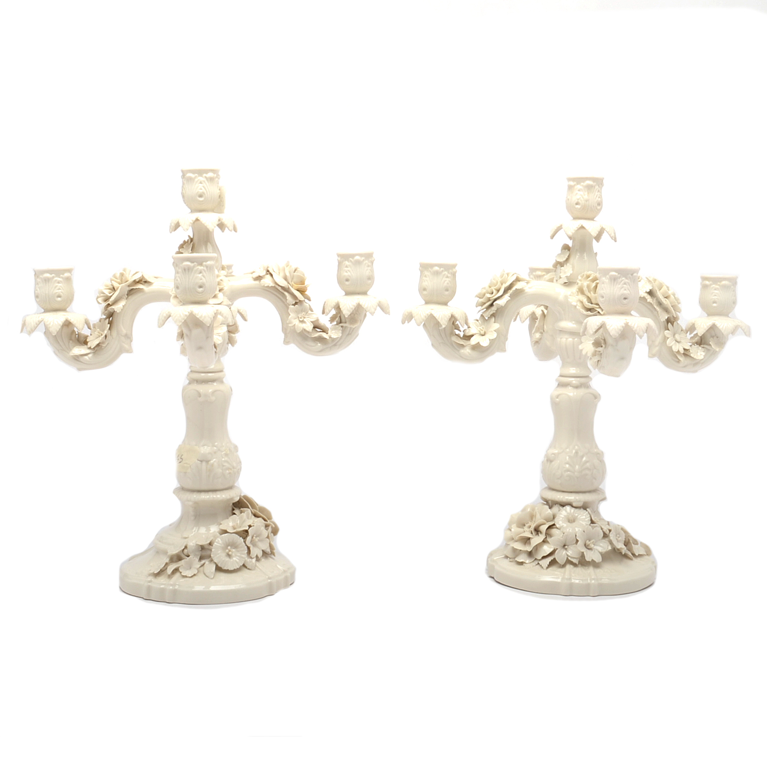 Pair of Large Porcelain Candelabra