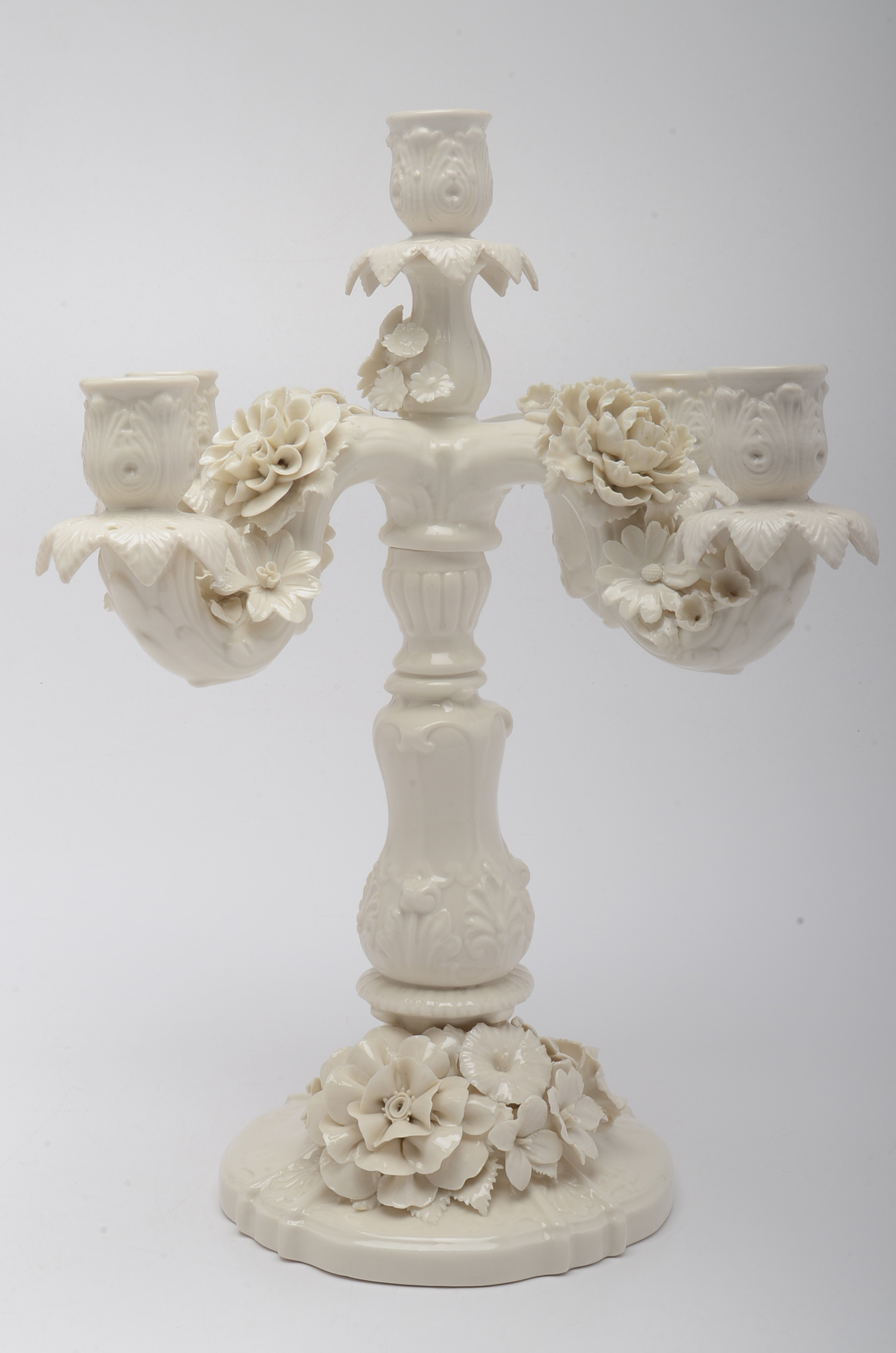 Pair of Large Porcelain Candelabra