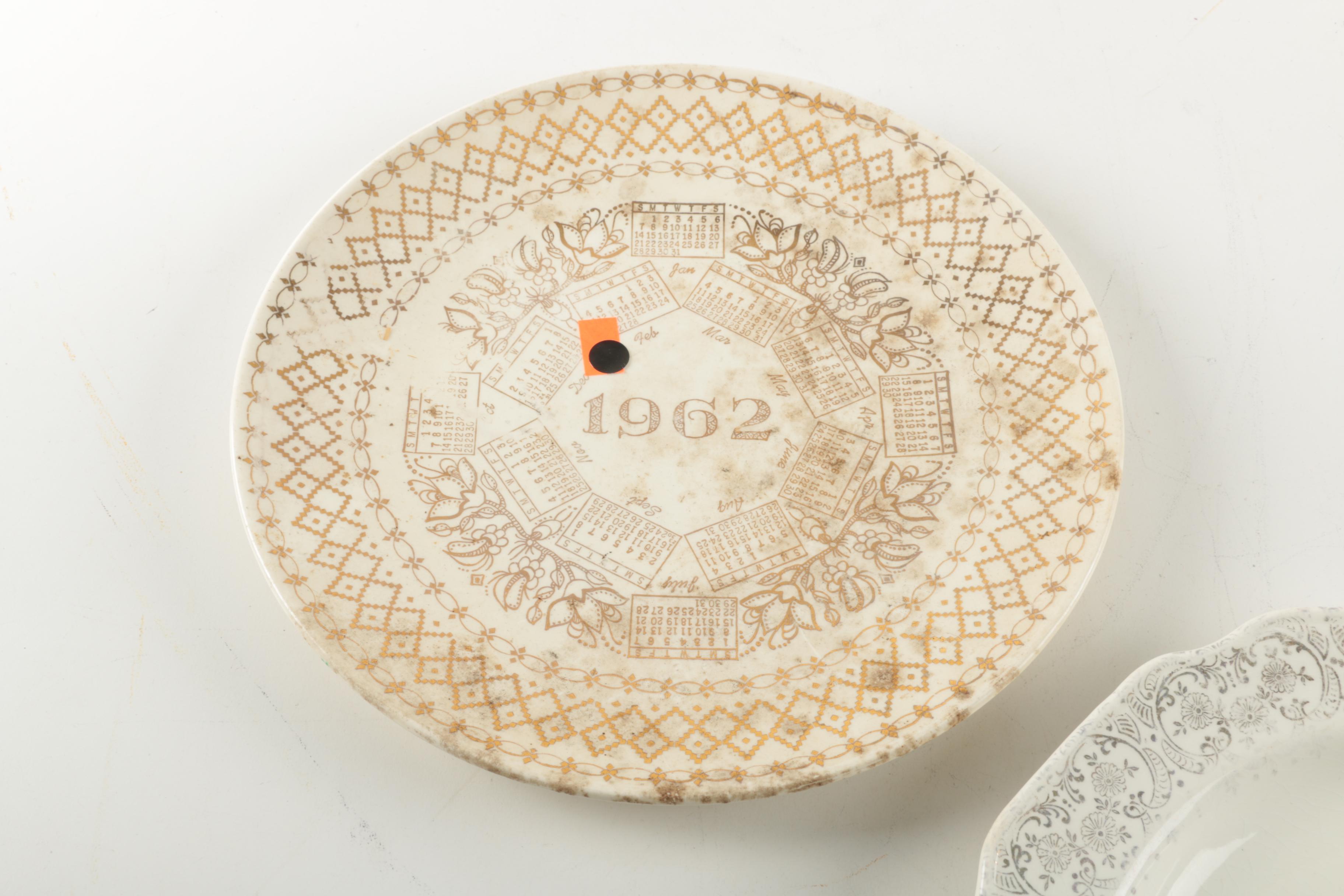 Vintage Ceramic Plates Including Sabin