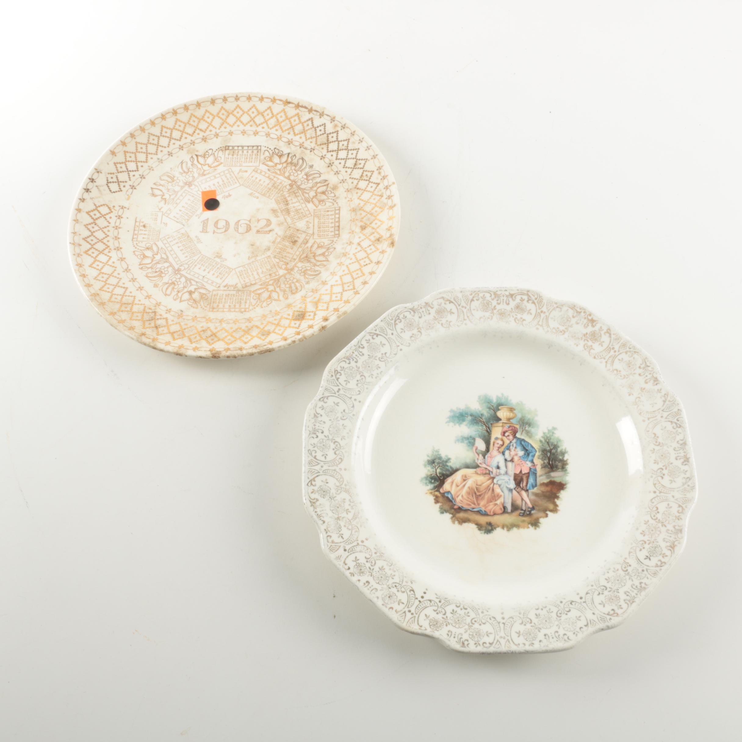 Vintage Ceramic Plates Including Sabin