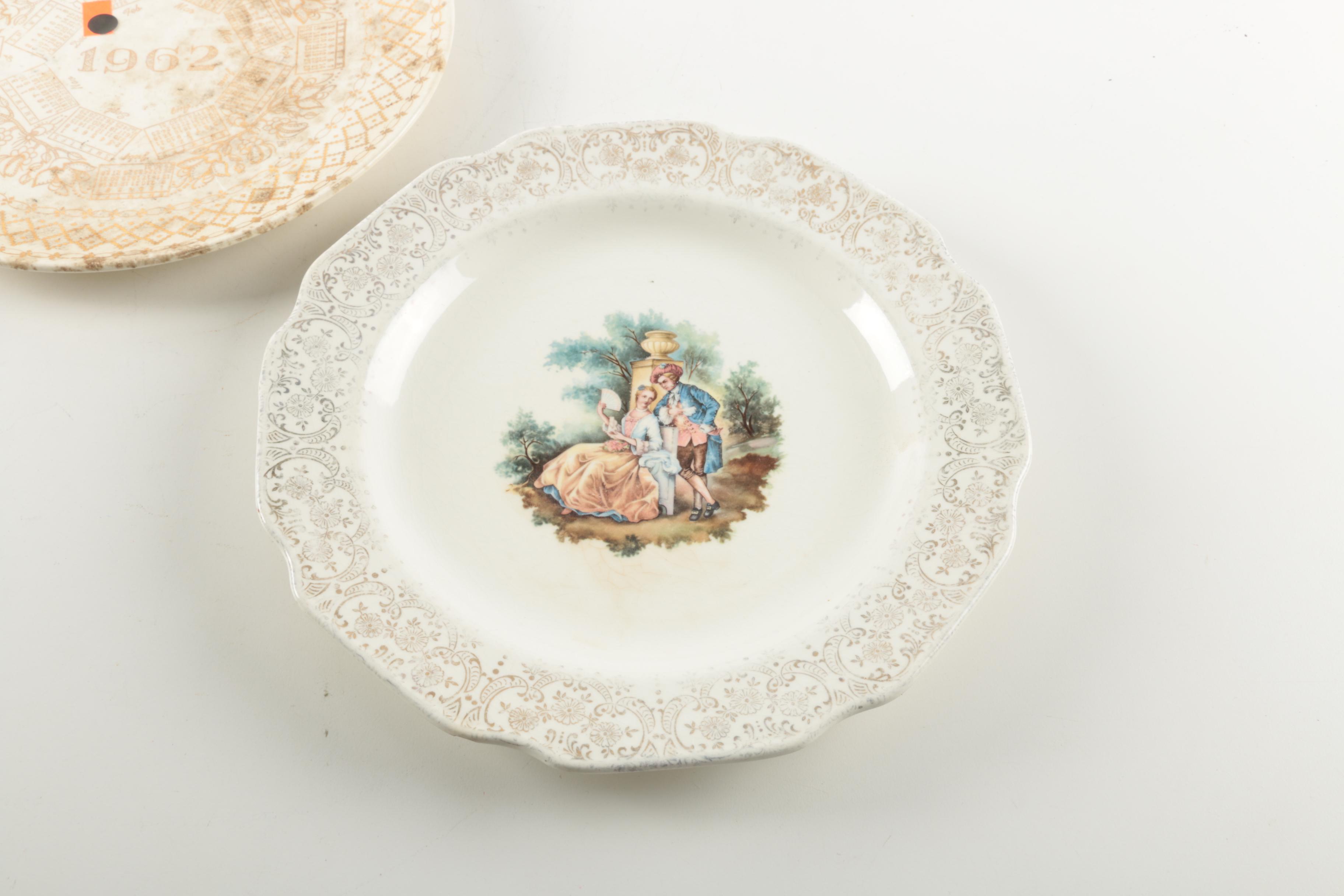 Vintage Ceramic Plates Including Sabin