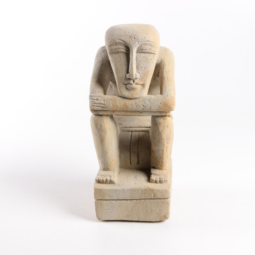 Contemporary Carved Stone Figural Sculpture