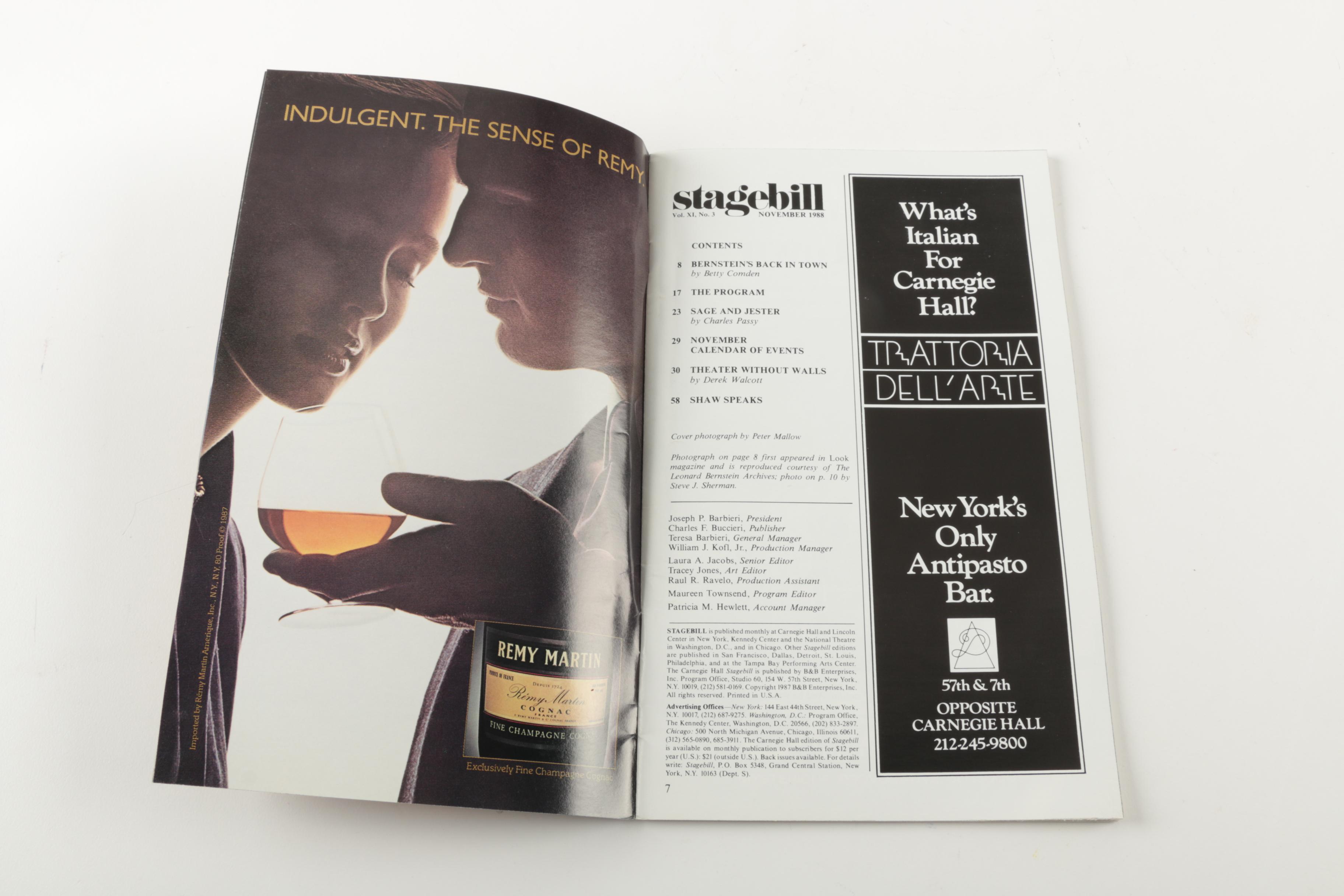 Vintage Carnegie Hall Stagebill and Program