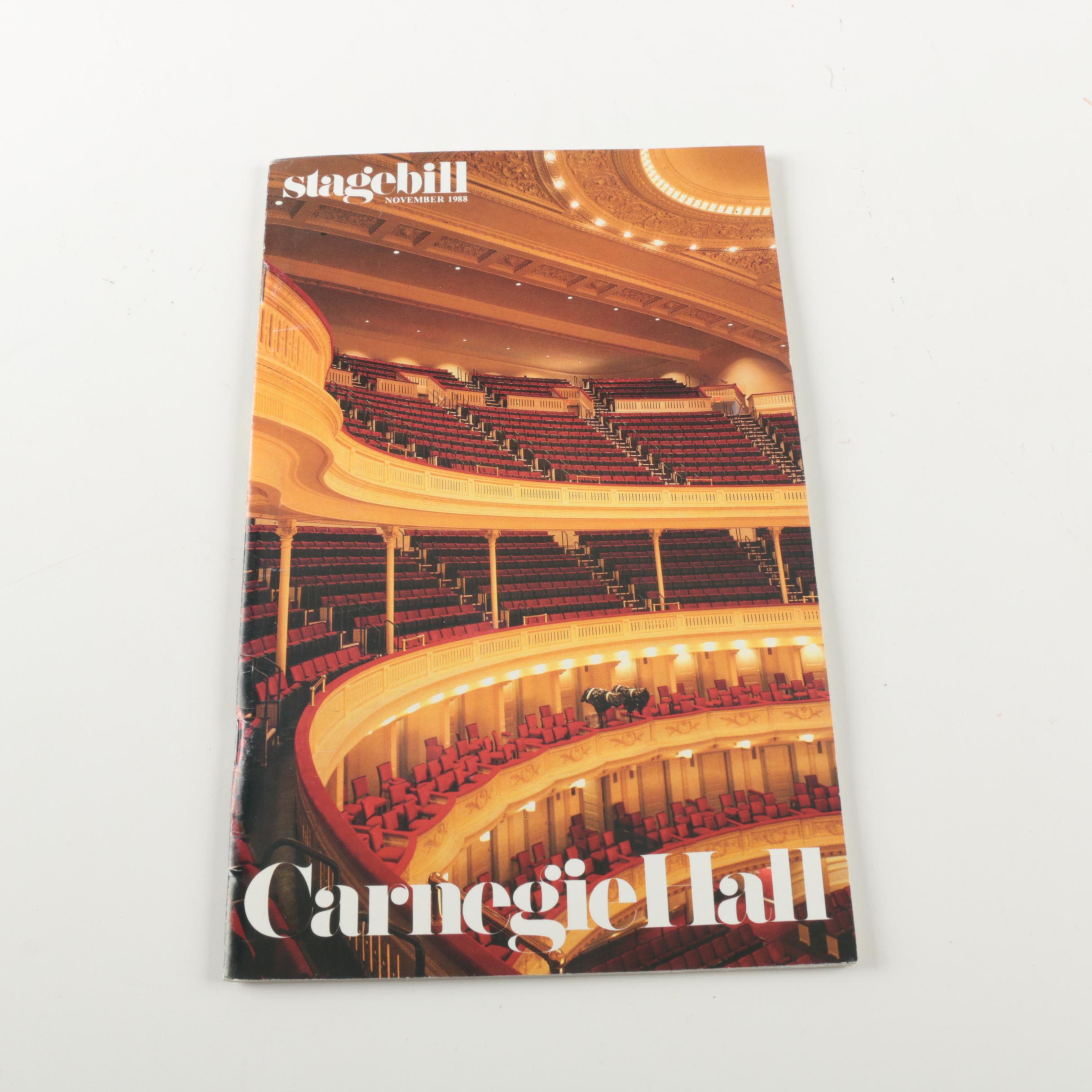 Vintage Carnegie Hall Stagebill and Program