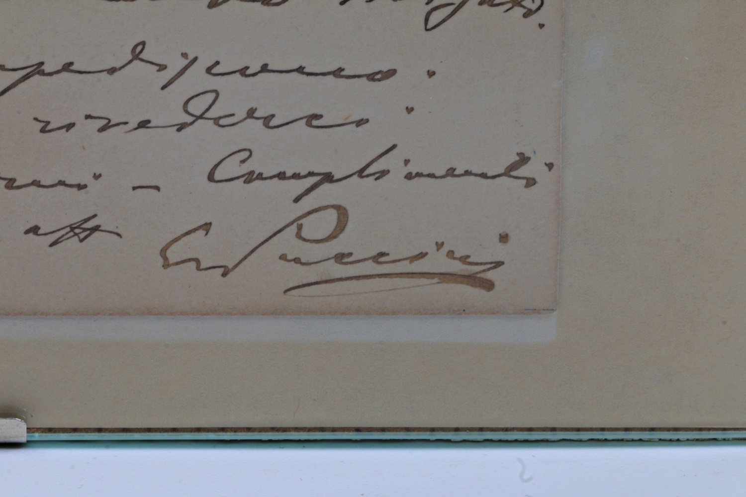 Opera Legend Giacomo Puccini (1858-1924) Hand Written and Signed Note