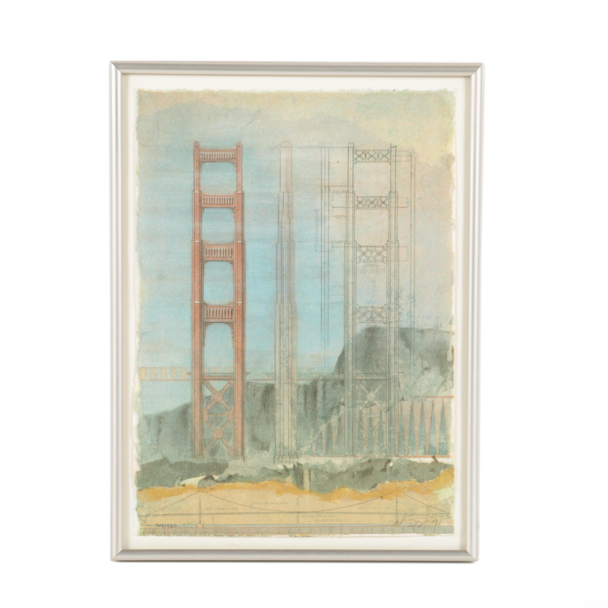 Donald Farnsworth Limited Edition Color Lithograph "Counterpoint/Golden Gate"