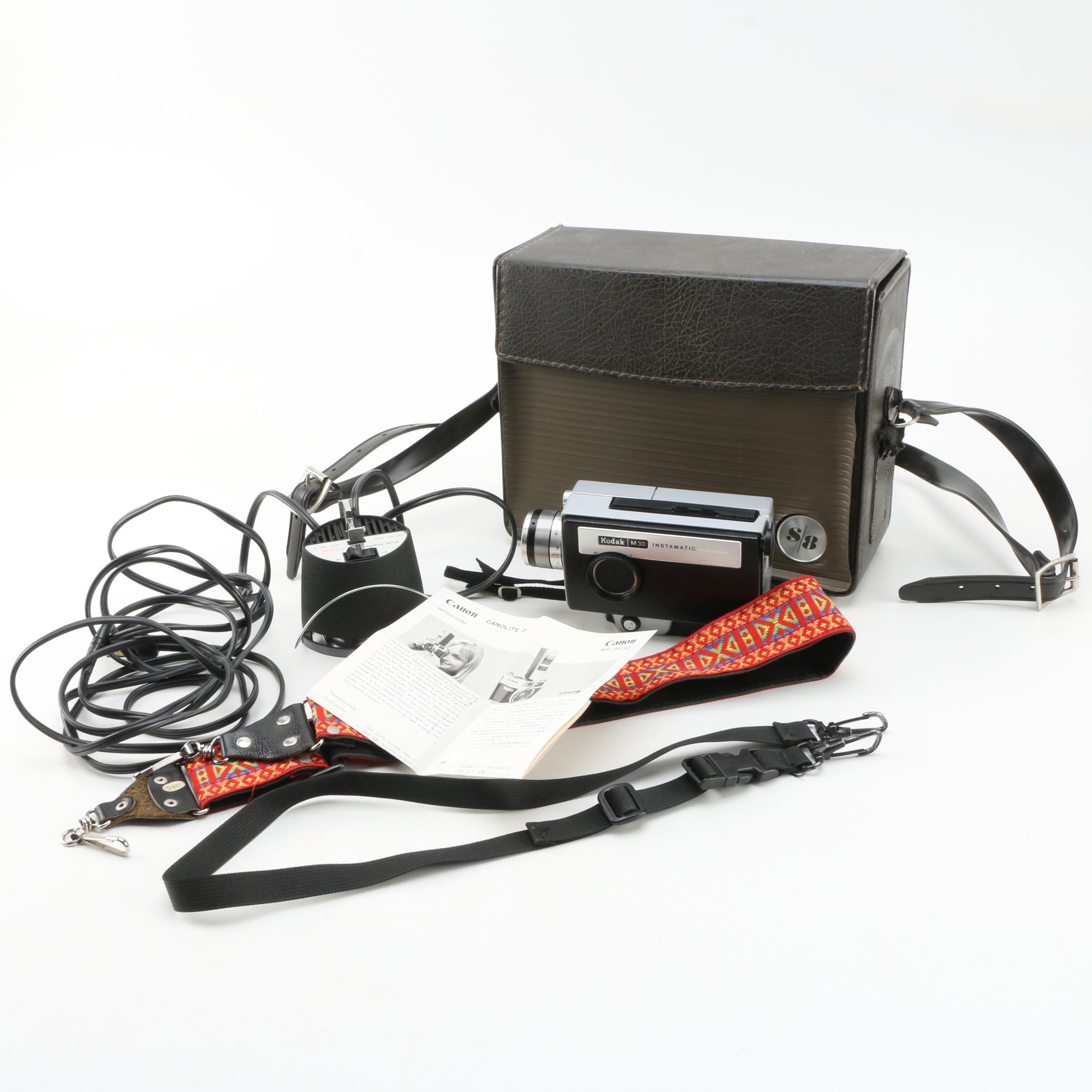 Kodak M30 Instamatic Movie Camera with Case and Accessories