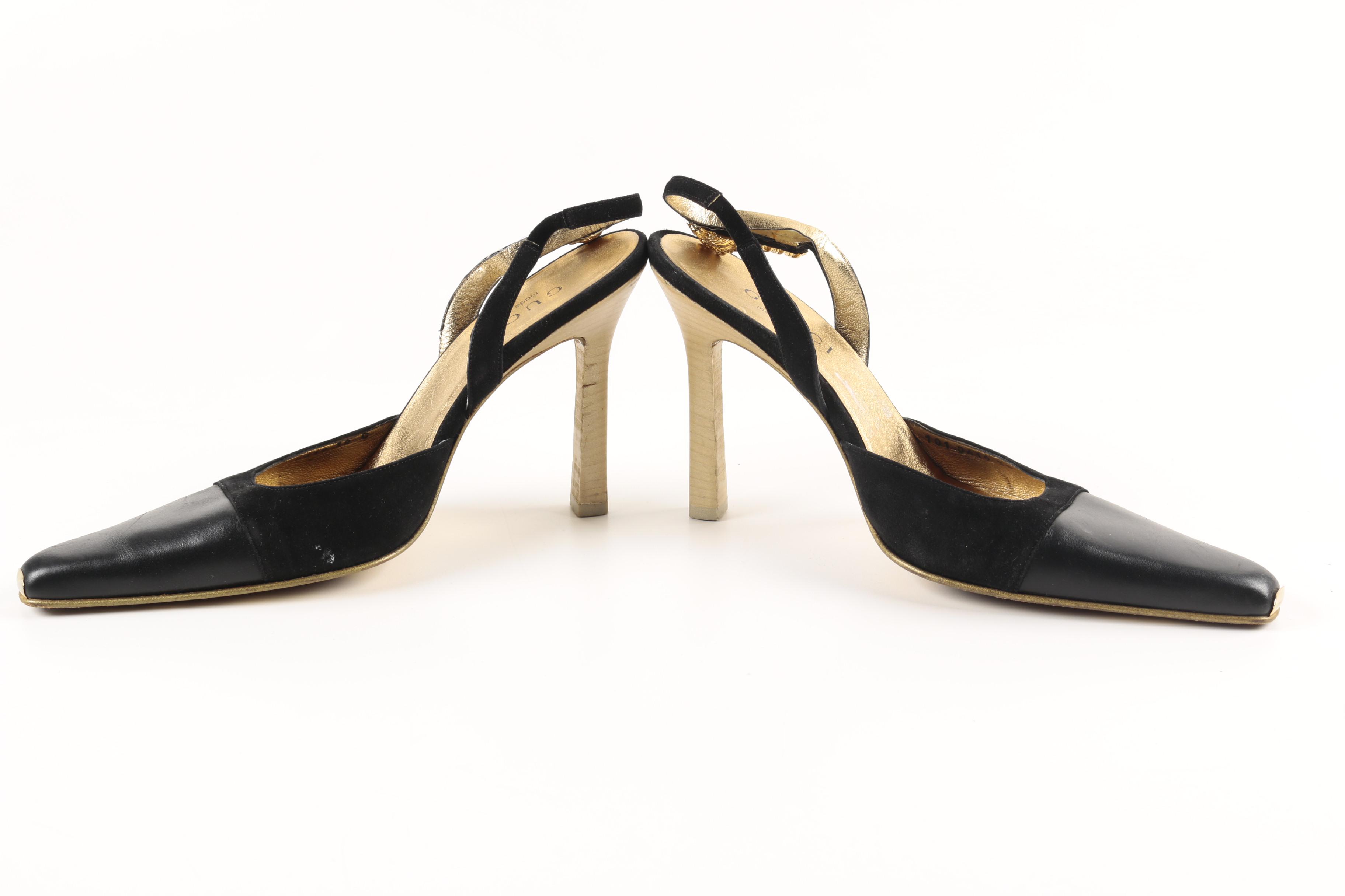 Gucci Black Slingback Heels