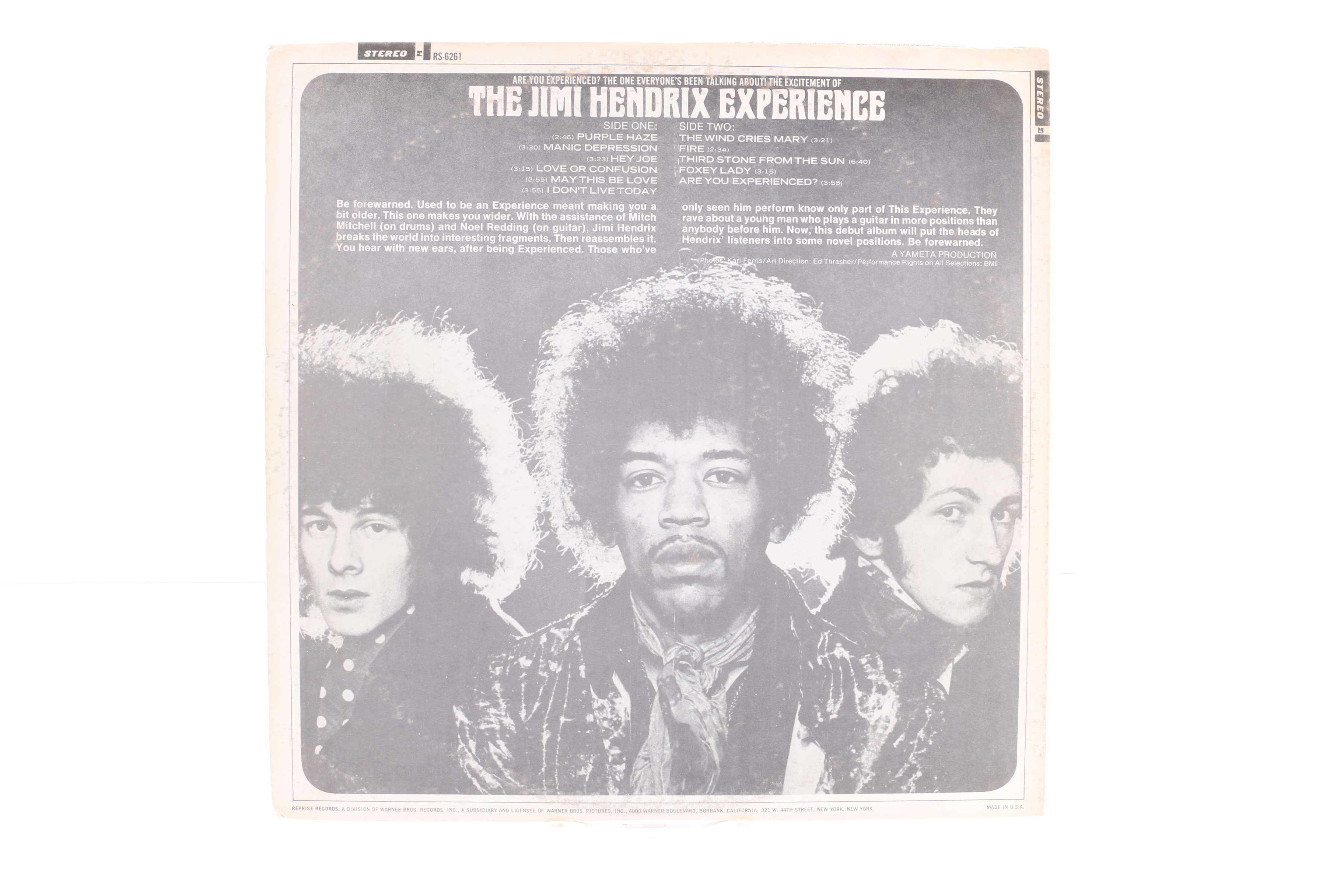 The Jimi Hendrix Experience "Are You Experienced" Original US Stereo Pressing LP