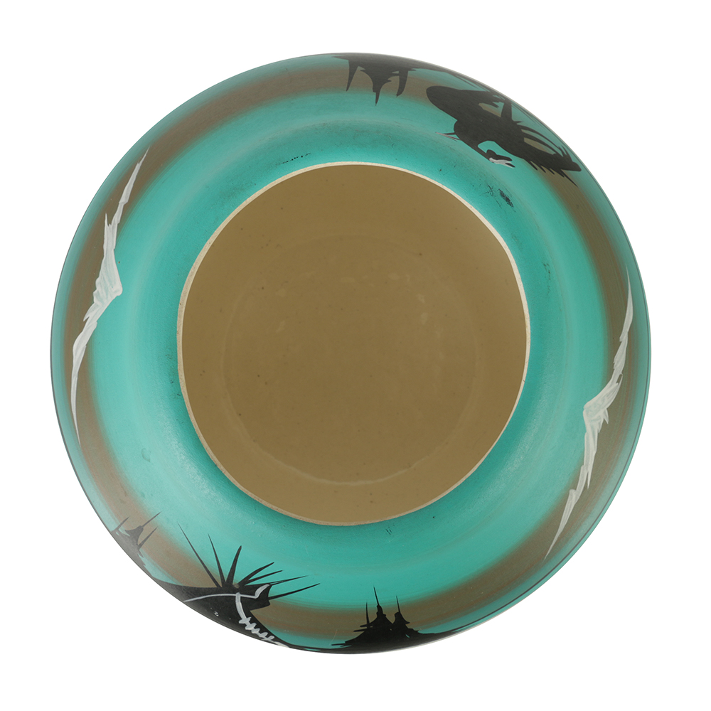 Signed Hand Painted Native American Inspired Ceramic Vase