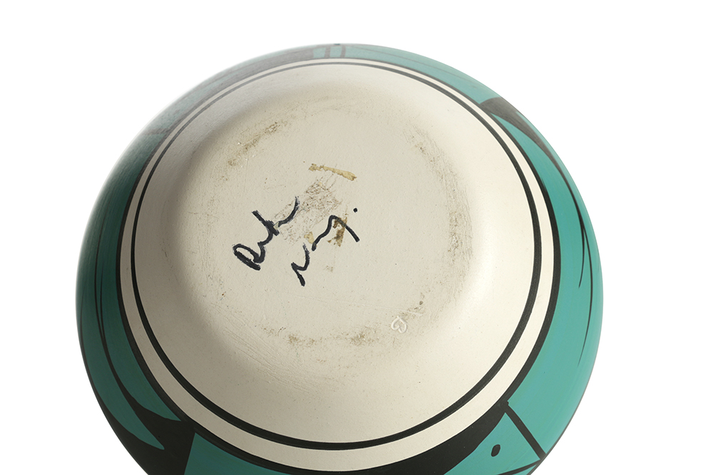 Signed Hand Painted Native American Inspired Ceramic Vase