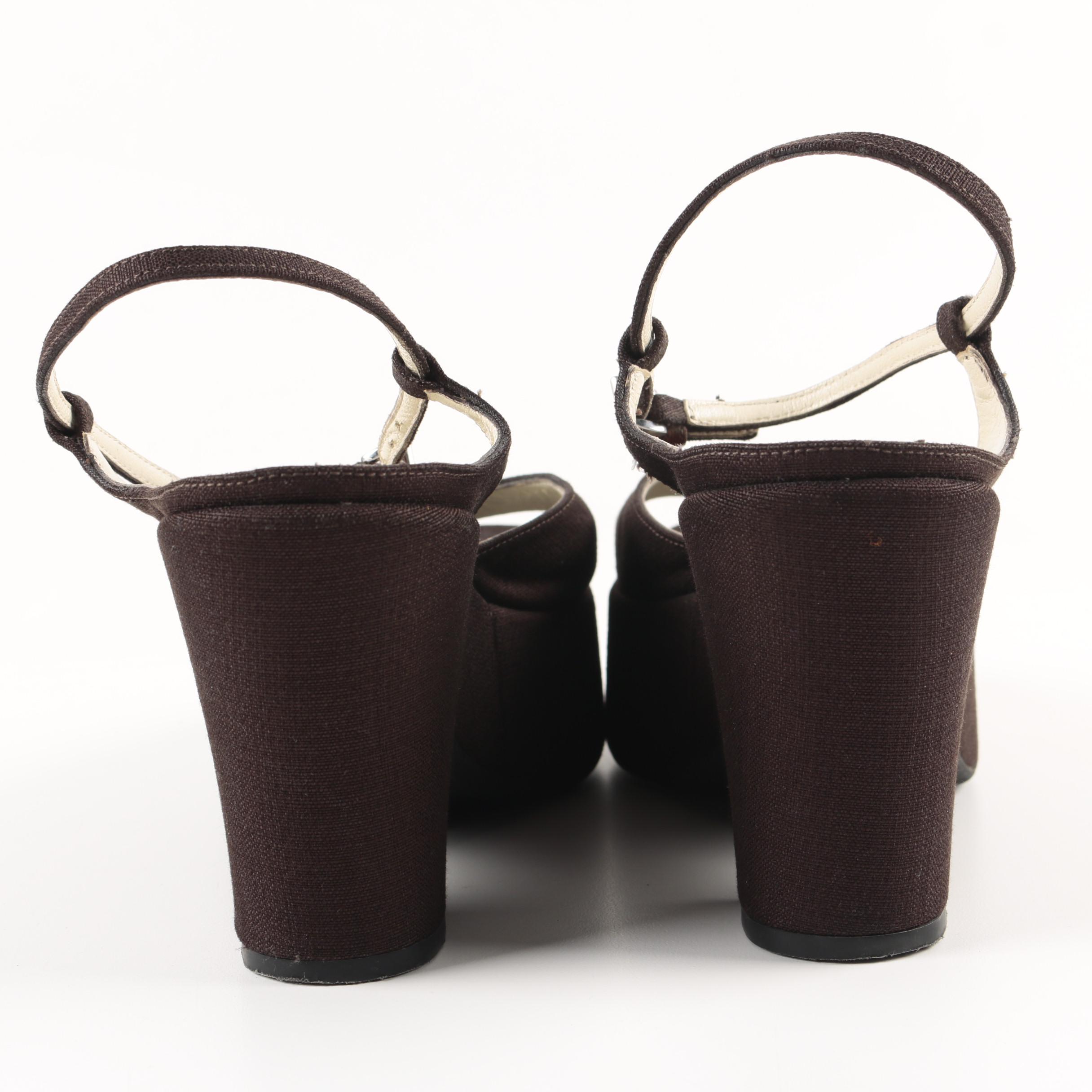 Prada Brown Platform Sandals