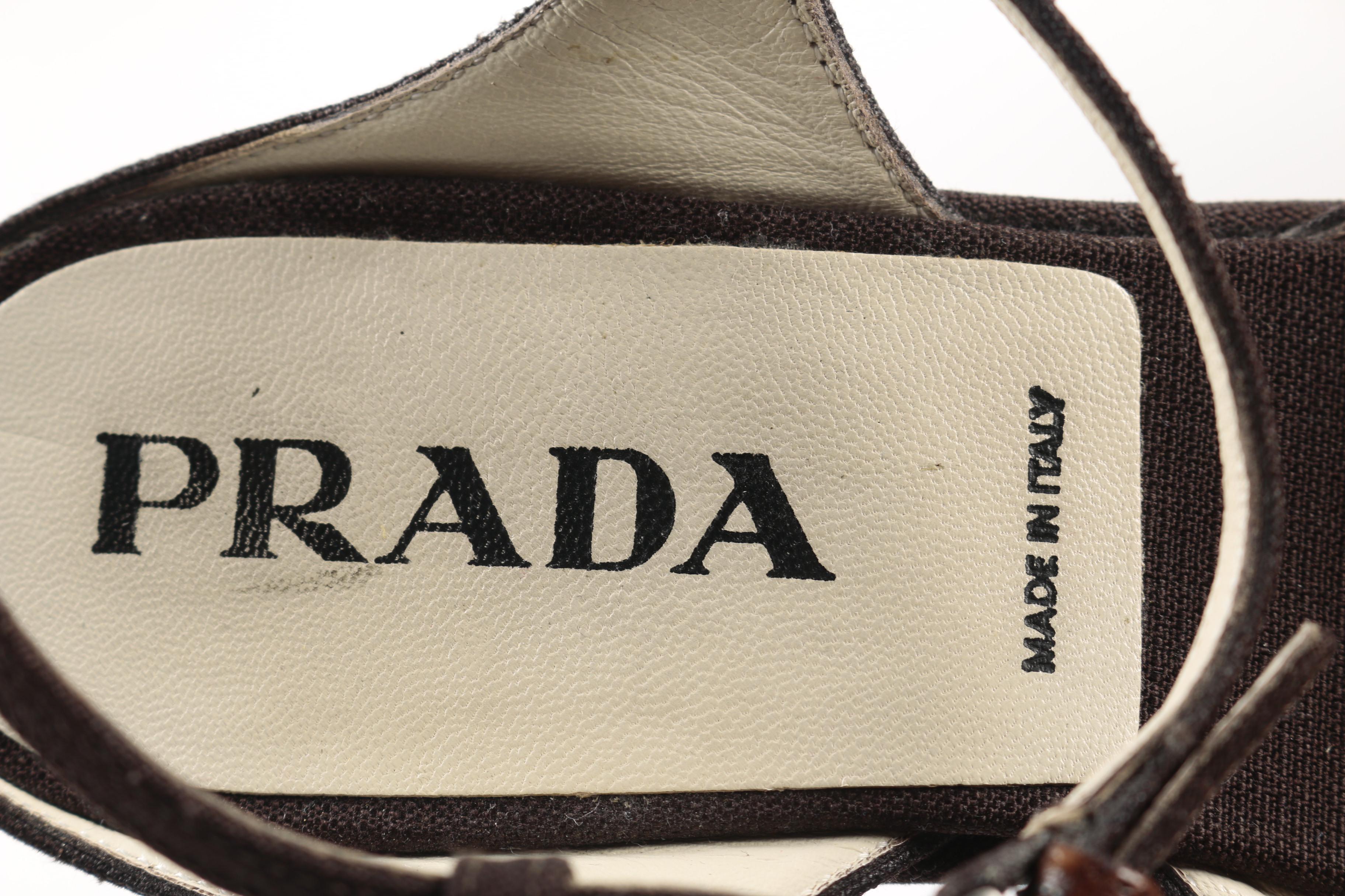 Prada Brown Platform Sandals