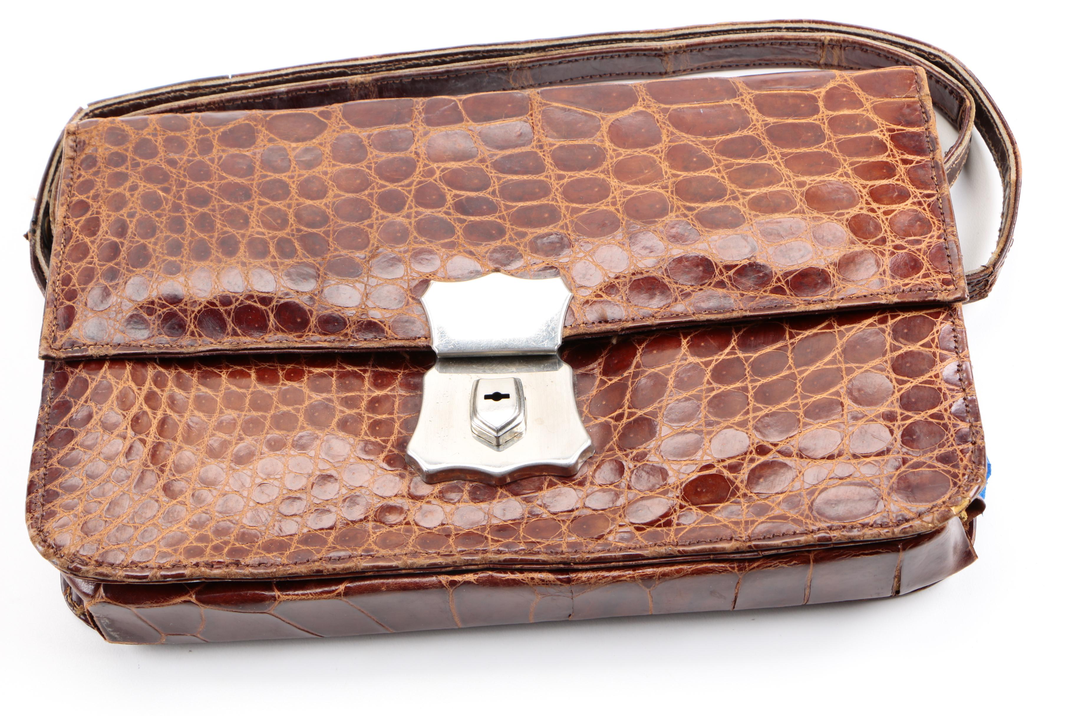 Vintage Clutch Handbags Including Crocodile